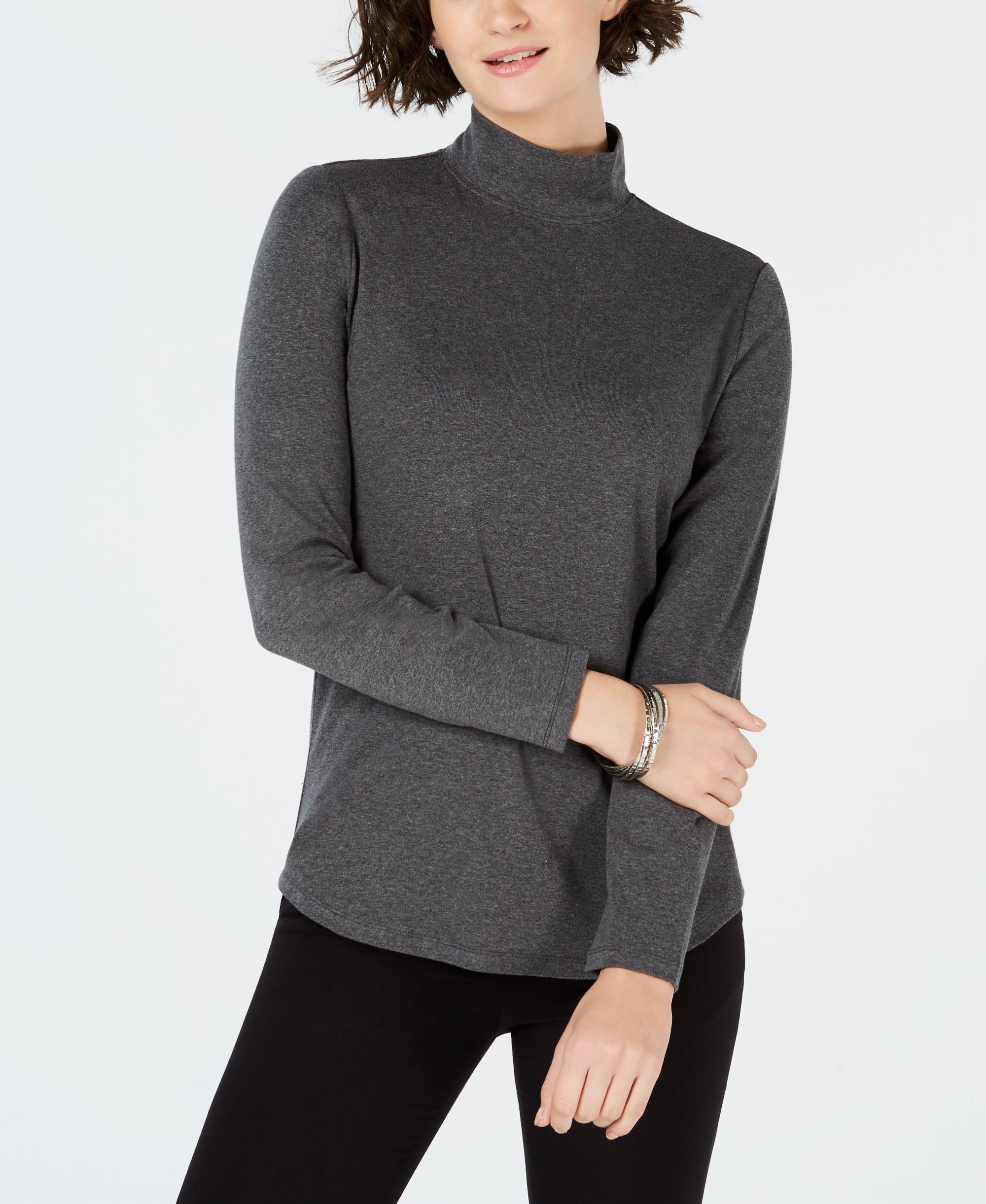 Cotton Mock-Neck Top