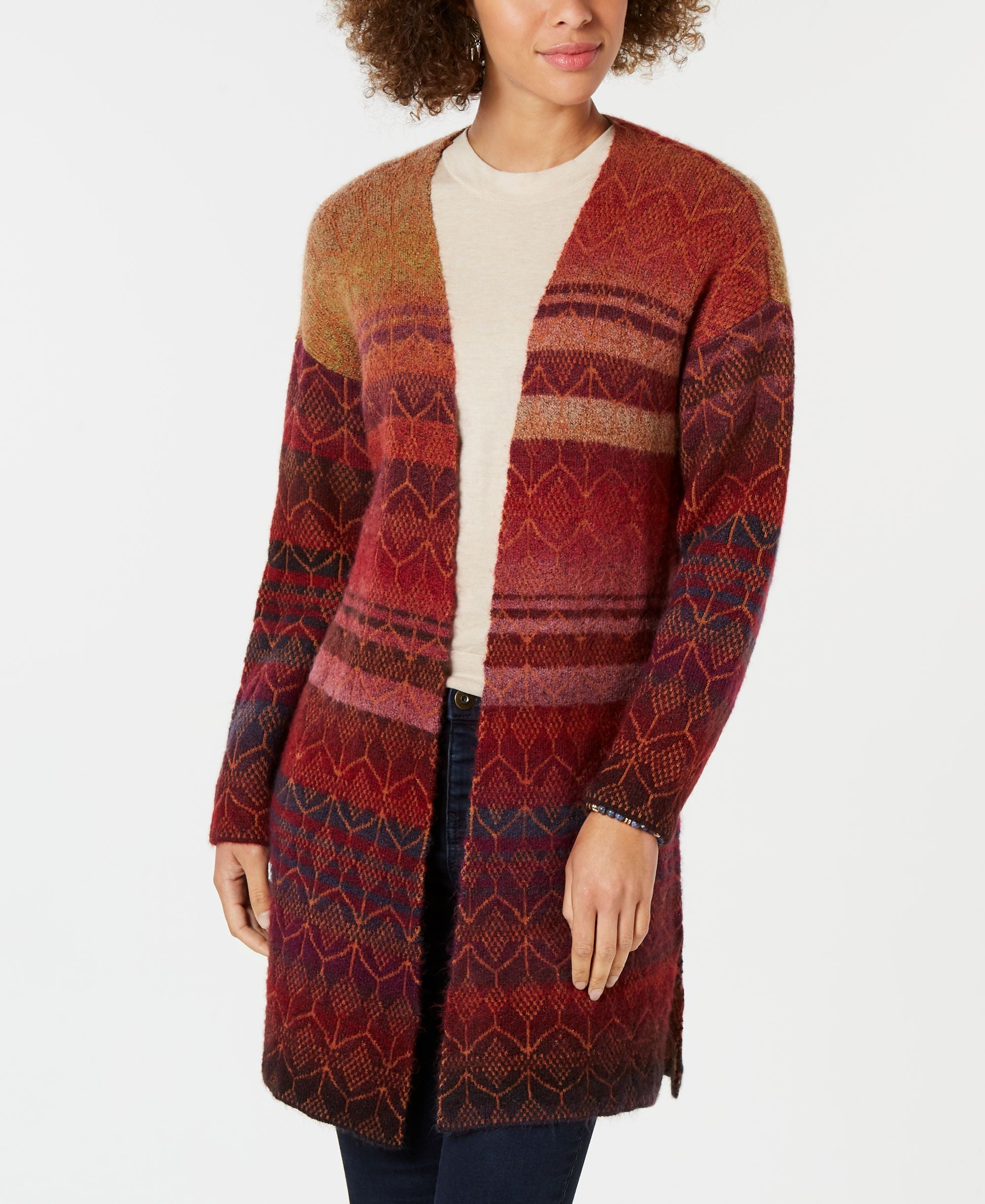 Style & Co Petite Jacquard Cardigan
