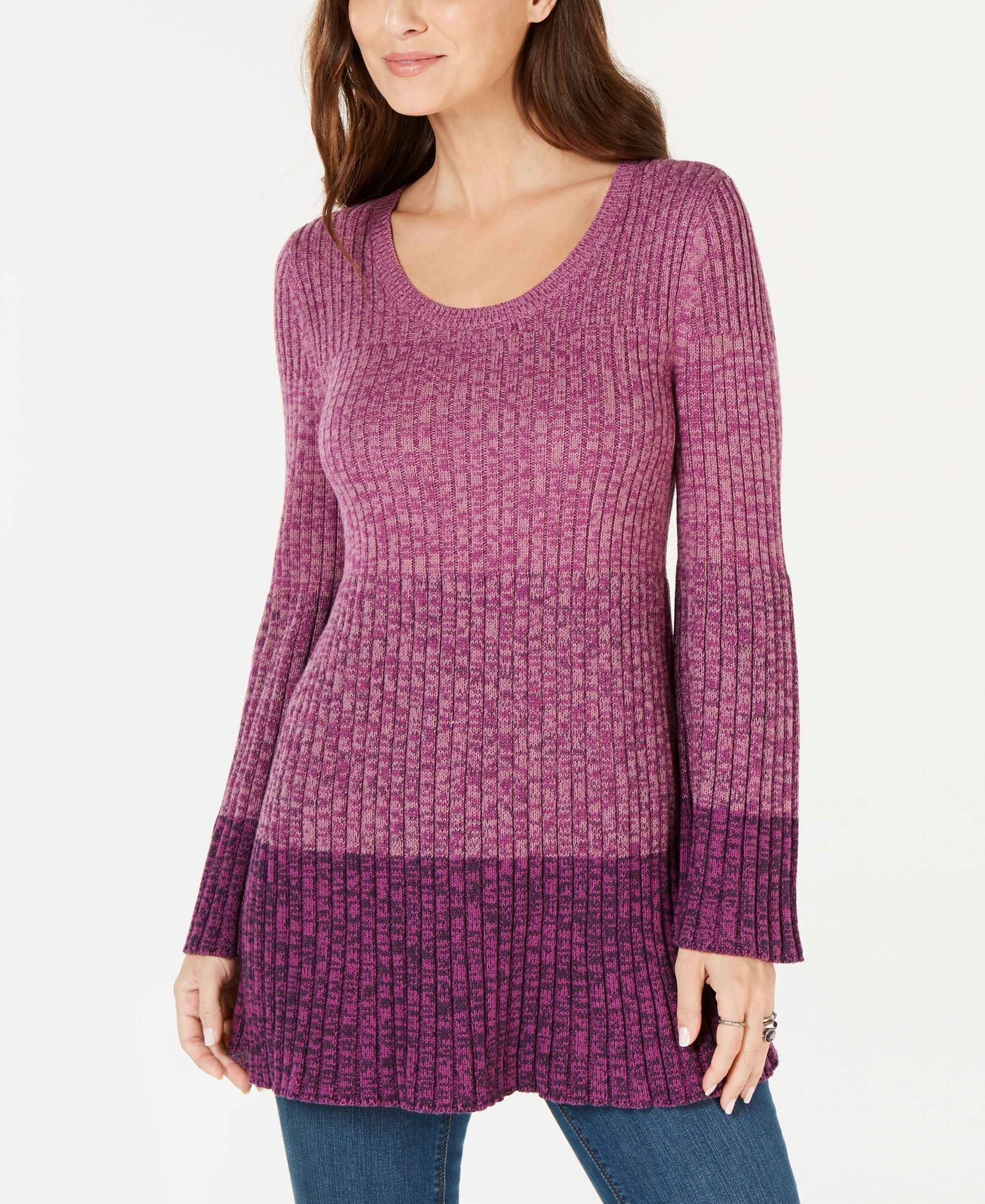 Style & Co Petite Colorblocked Sweater Tunic