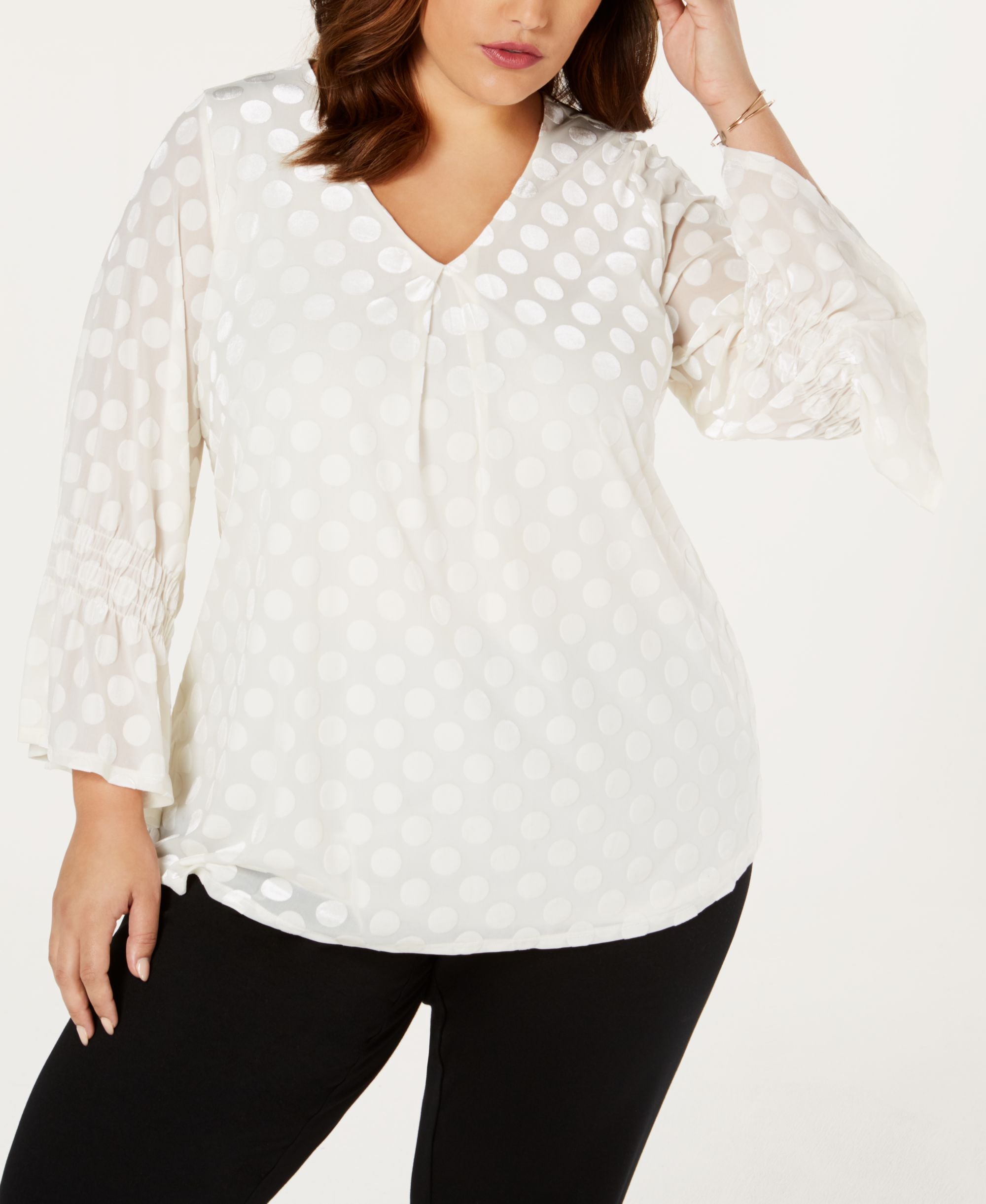 Alfani Plus Size Velvet Burnout Top