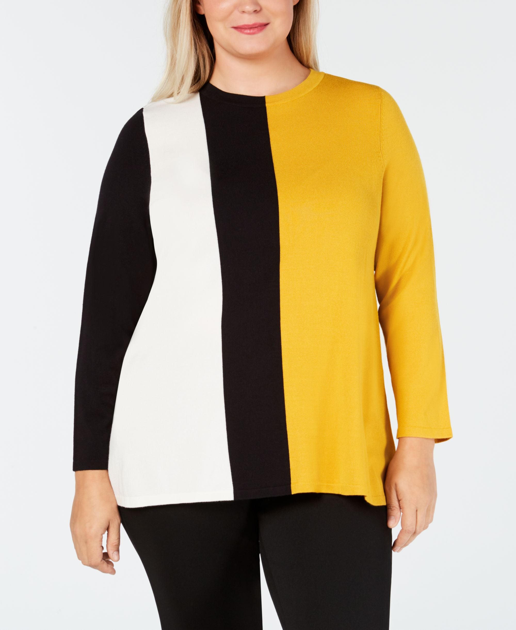 Alfani Plus Size Colorblock Sweater