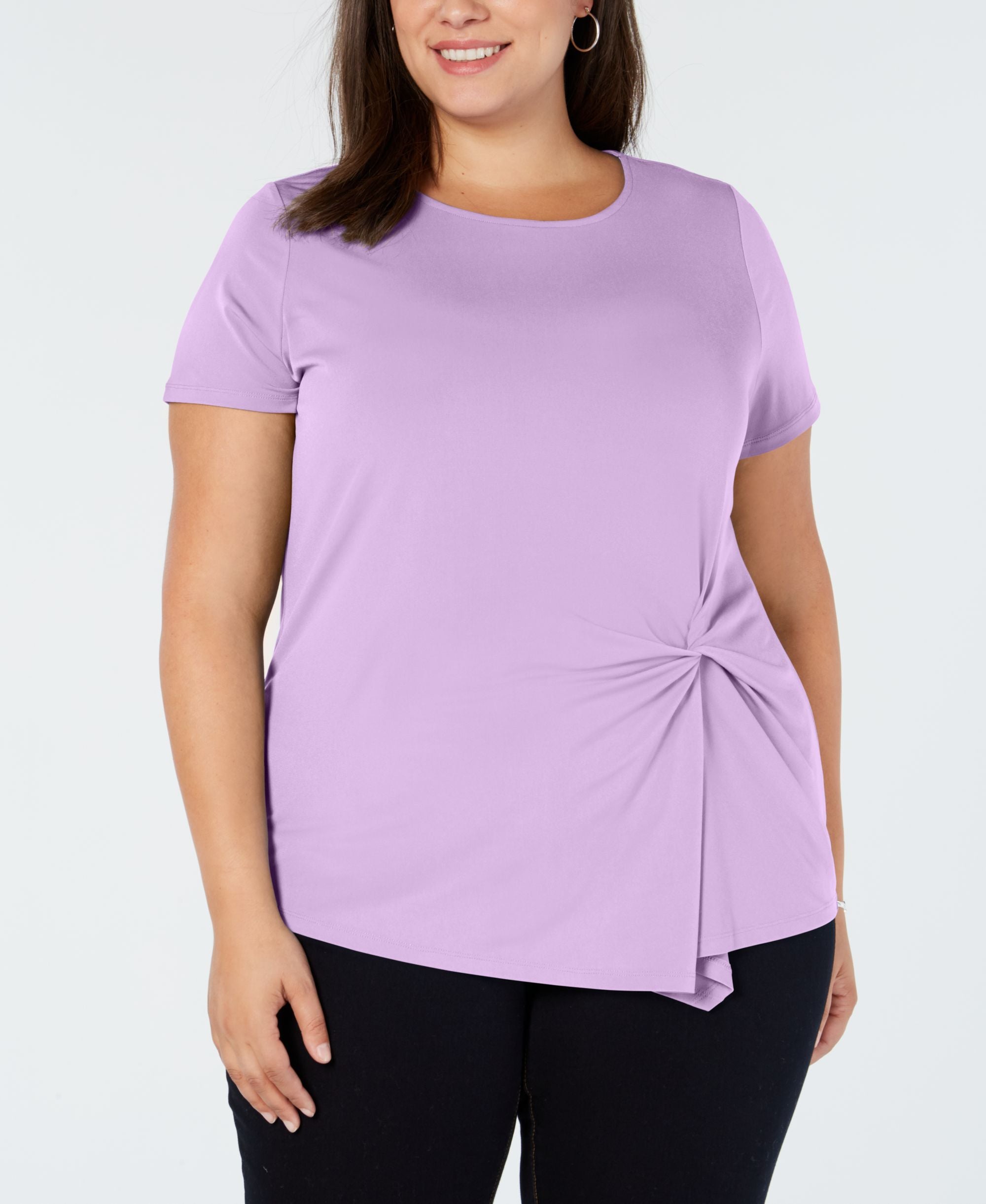 I.N.C. Plus Size Twisted Asymmetrical Top