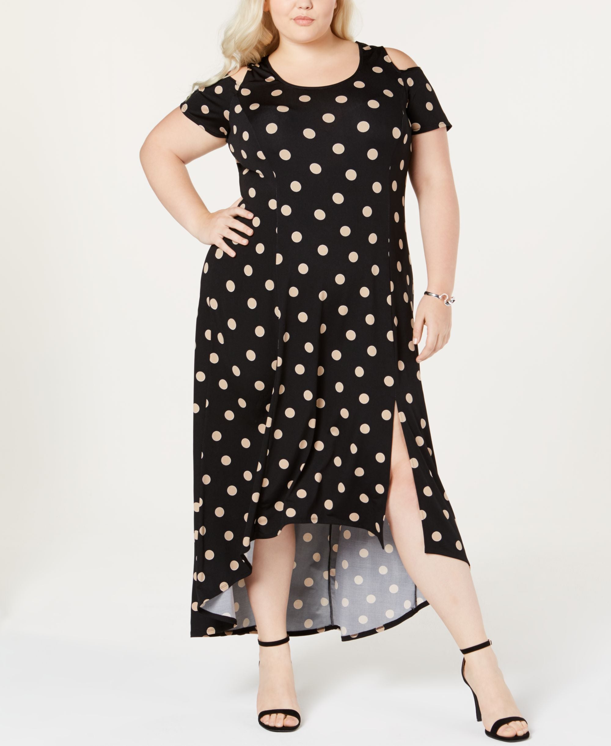 NY Collection Plus Petite Plus Size Cold Shoulder Fit Flare Dress