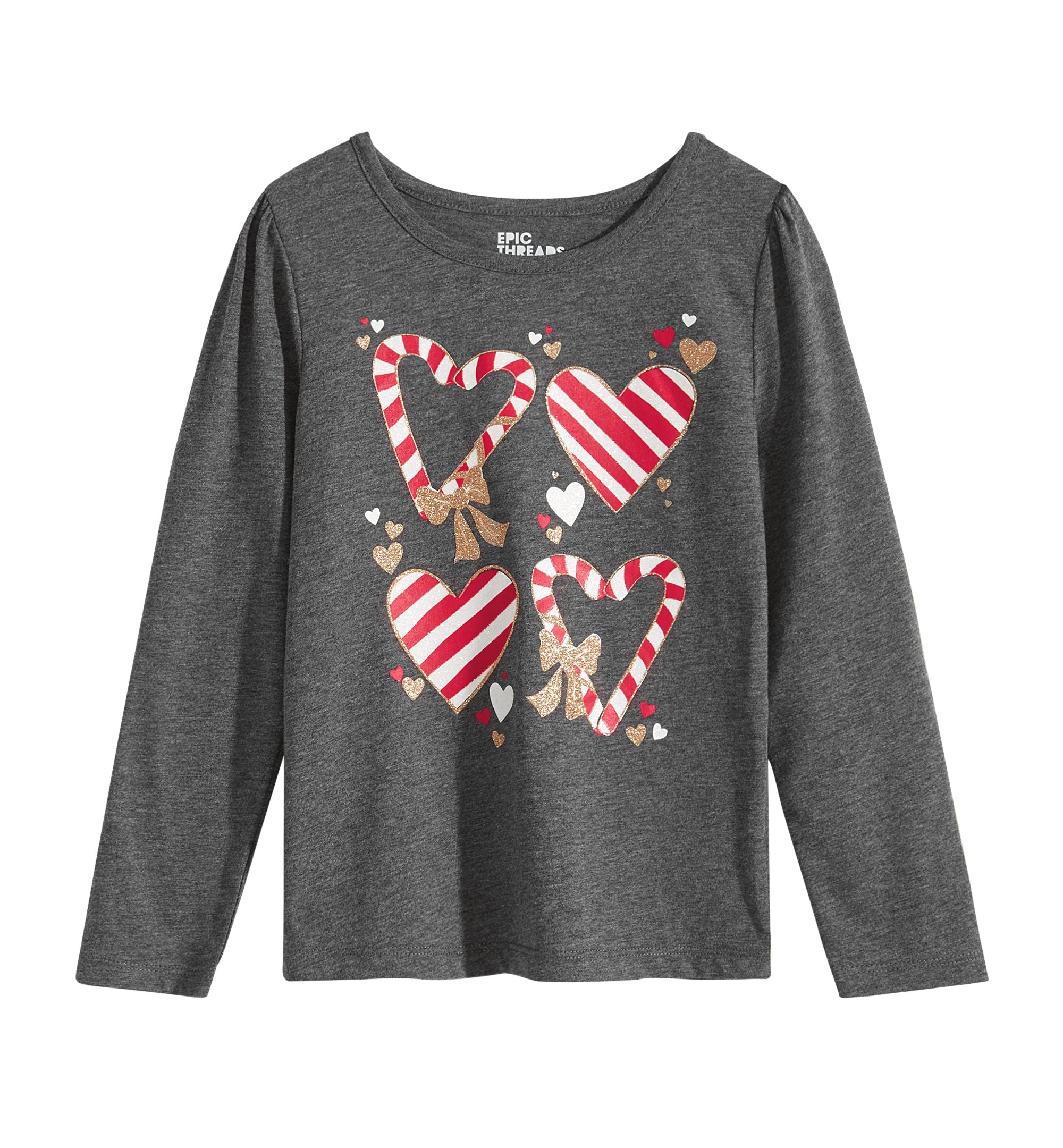Epic Threads Little Girls Candy Cane Shirt