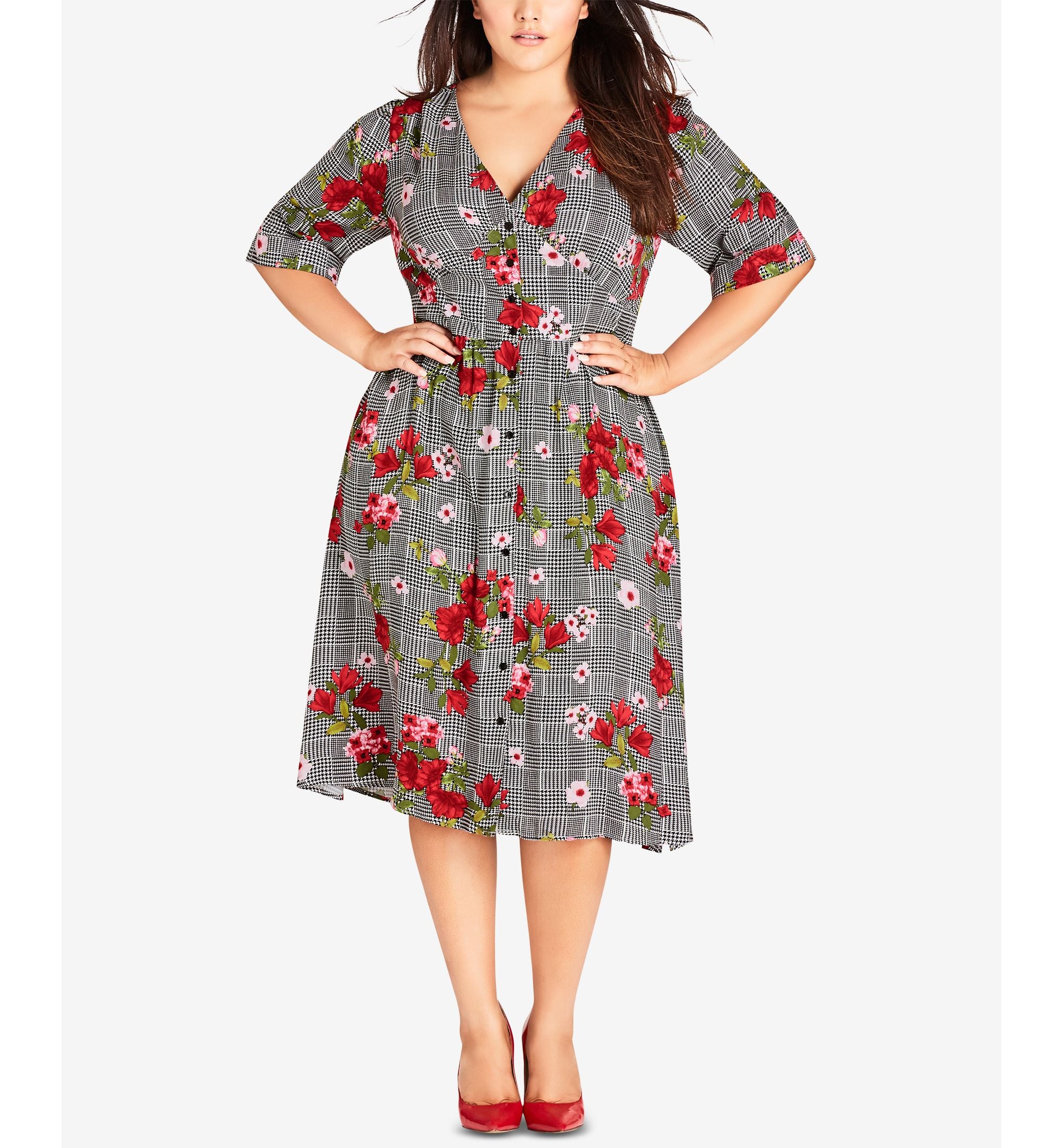 City Chic Trendy Plus Size Sloane Printed Dress