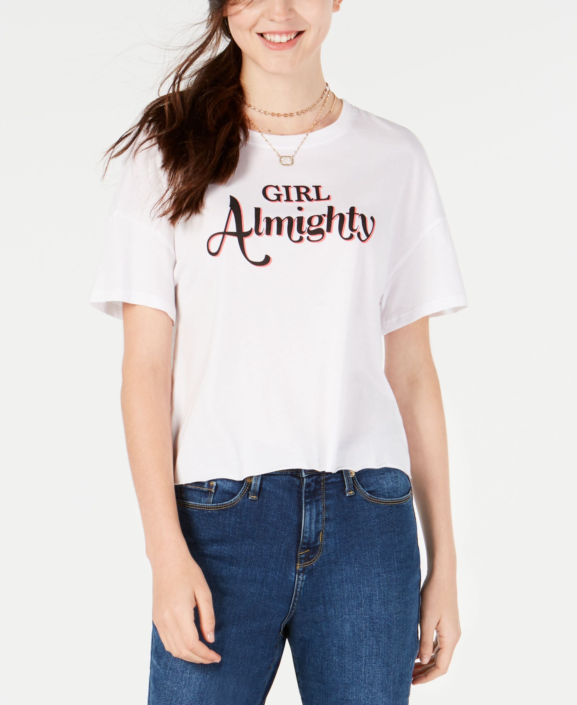 Carbon Copy Cotton Girl Almighty Graphic Print T-Shirt