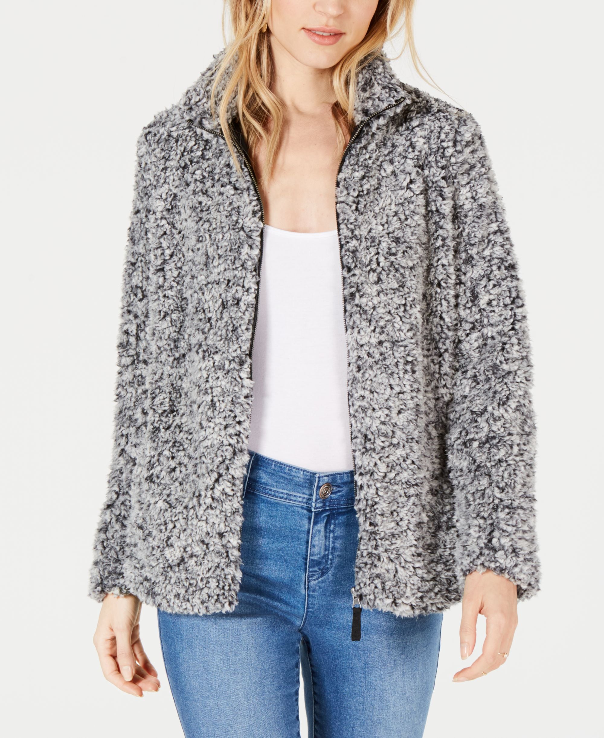 Style & Co Petite Fleece Sherpa Jacket