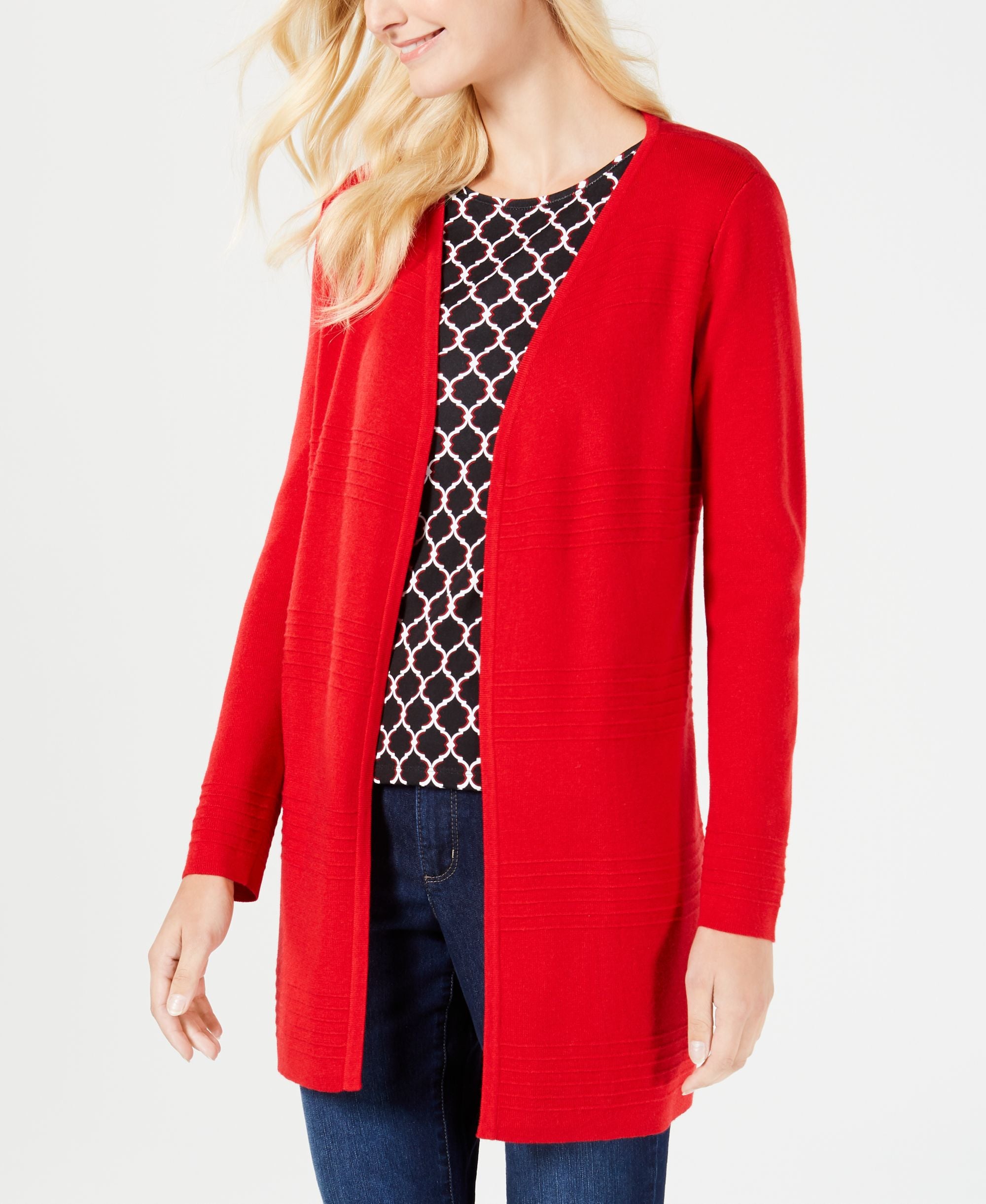 Charter Club Ribbed Knit Open Front Cardigan
