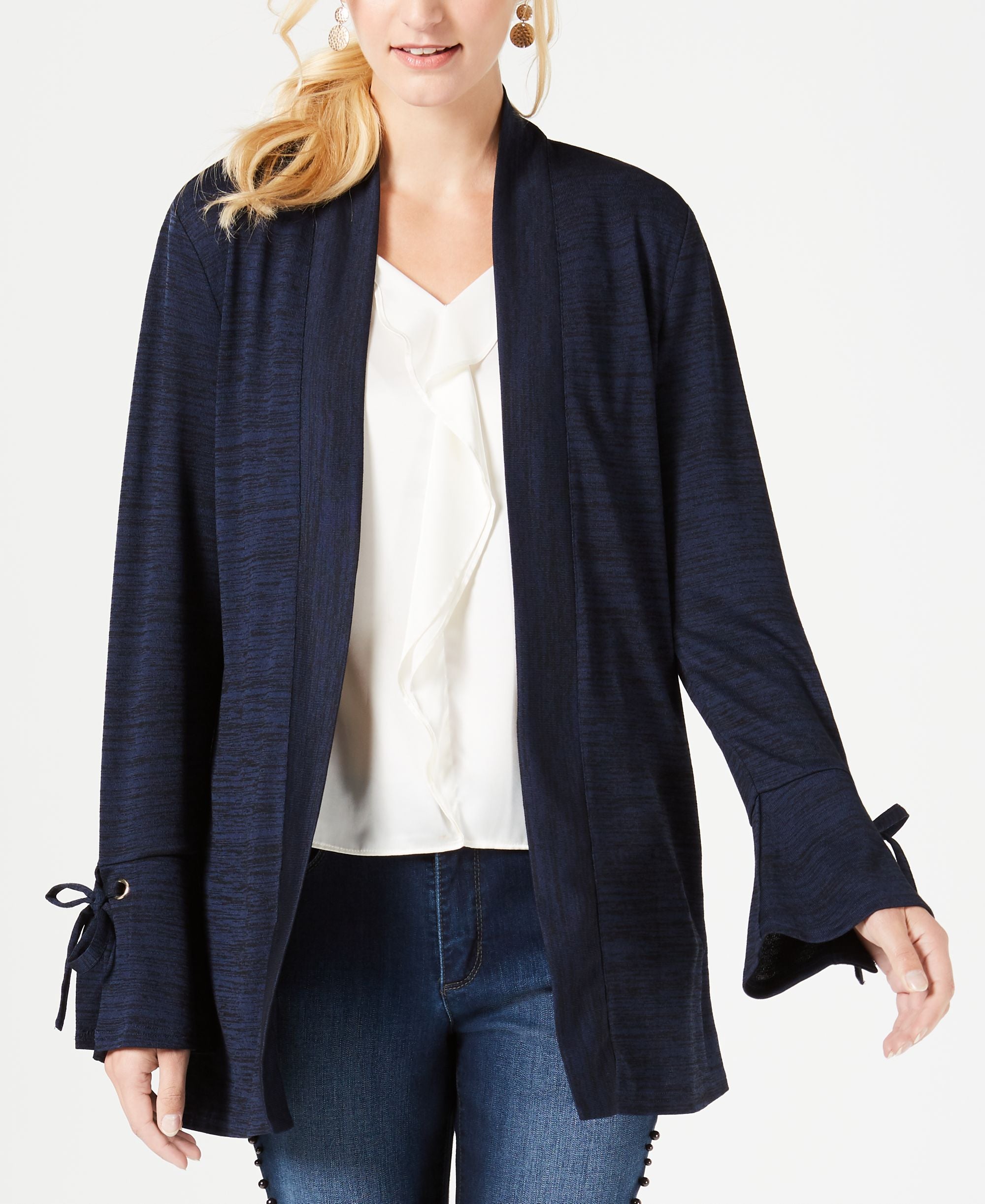 Marled Split-Cuff Cardigan