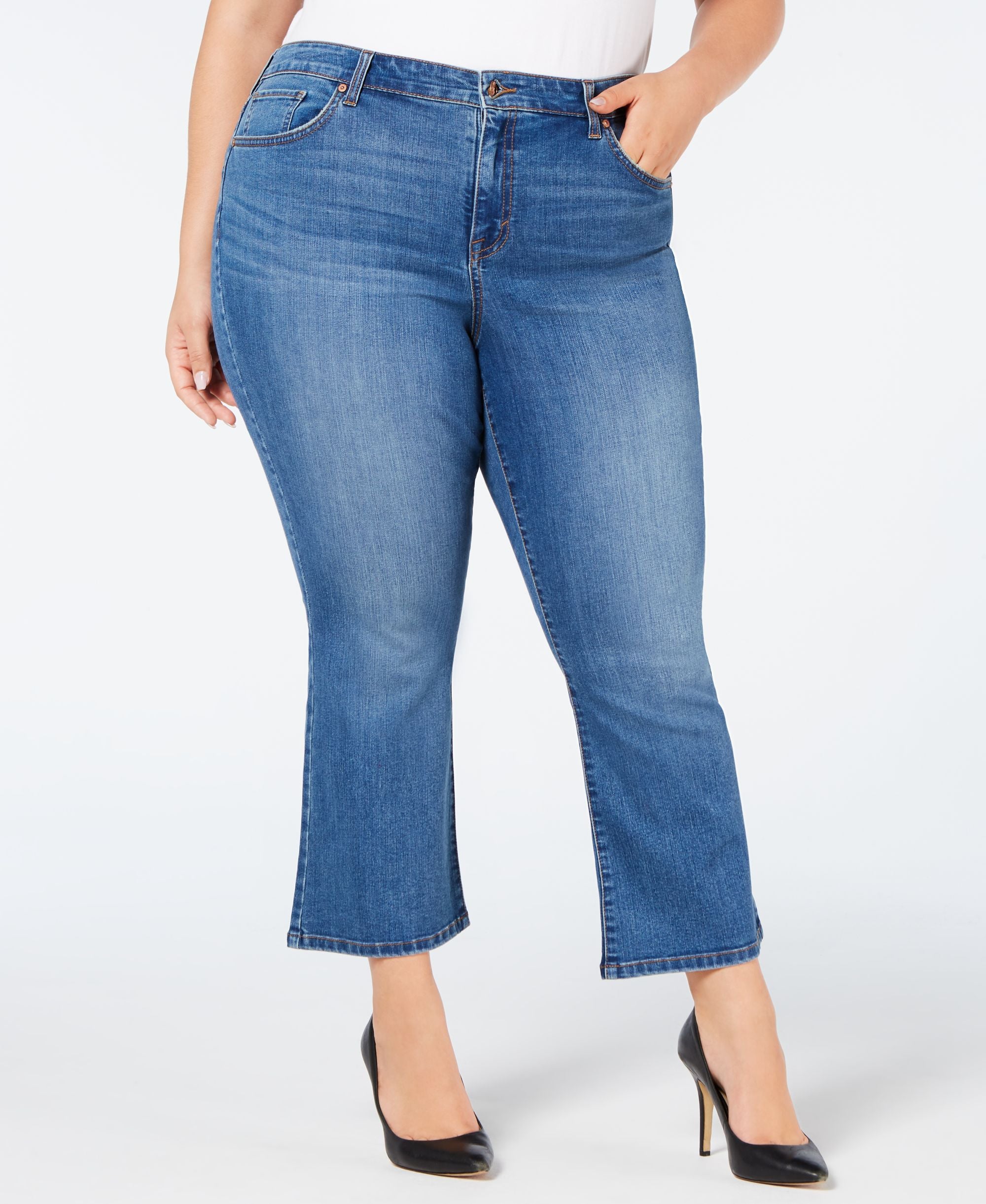 Plus Size Ankle Boot-Cut Jeans
