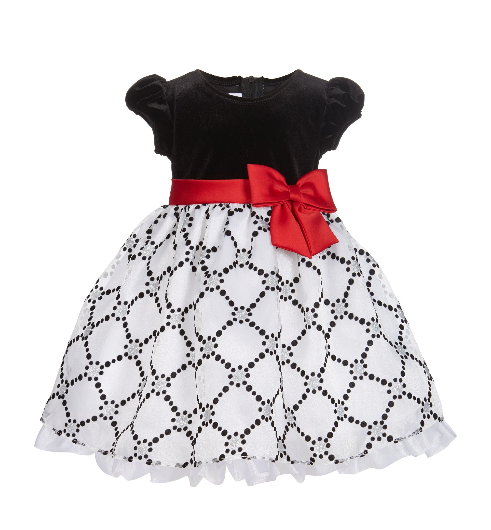 Bonnie Baby Baby Girls Flocked Velvet Dress