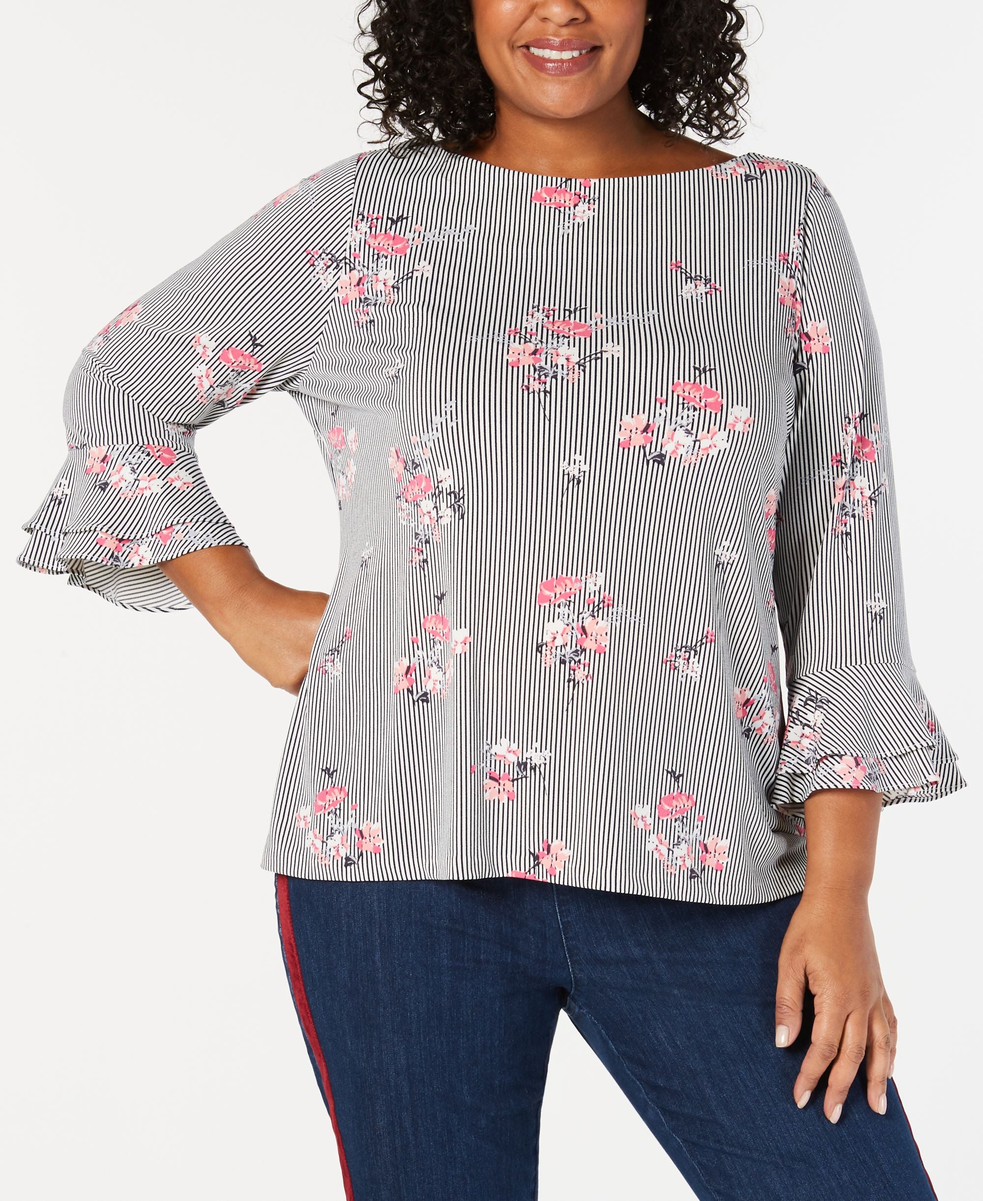 Plus Size Ruffle-Sleeve Top
