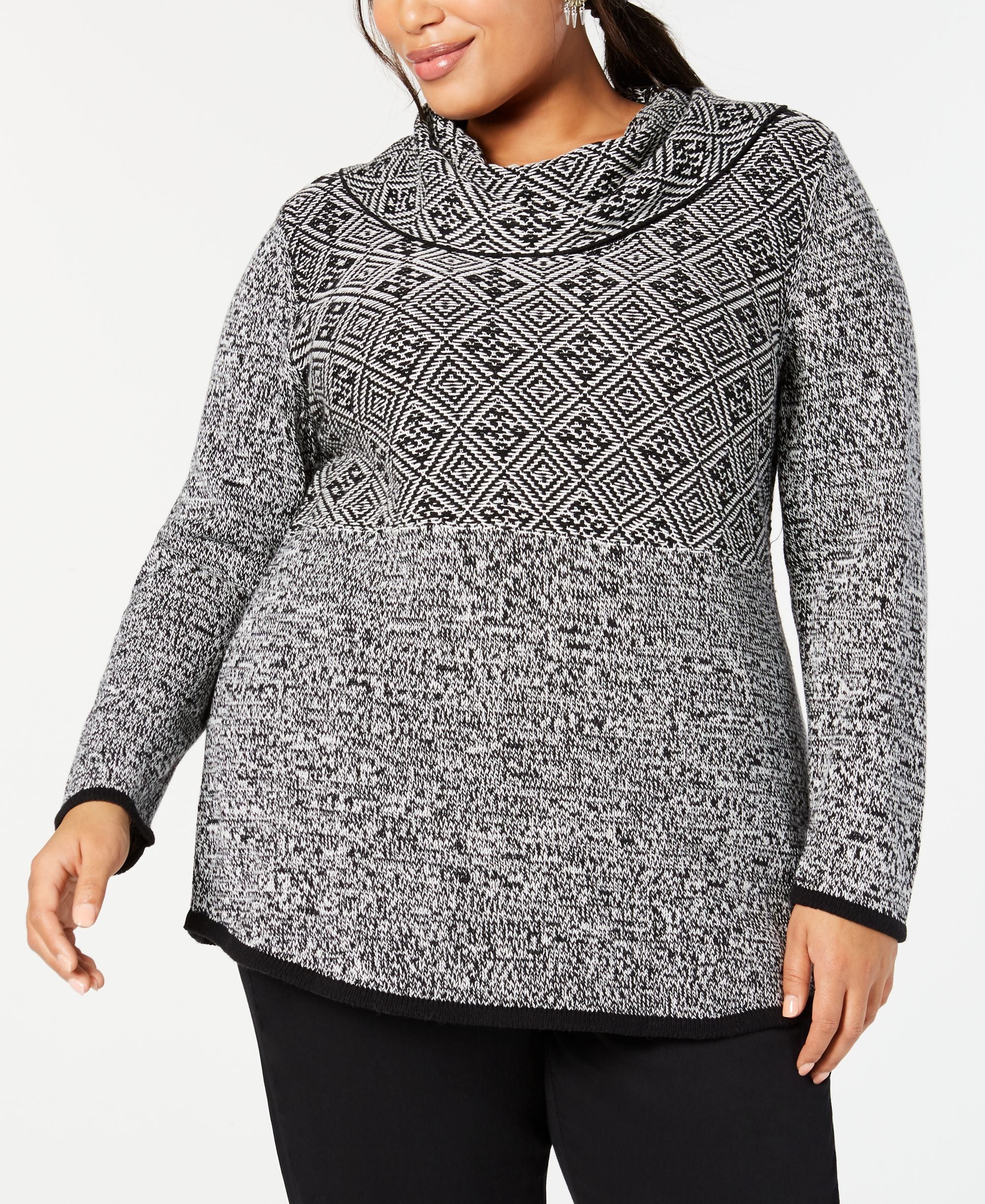 Style & Co Plus Size Mixed Pattern Tunic Top