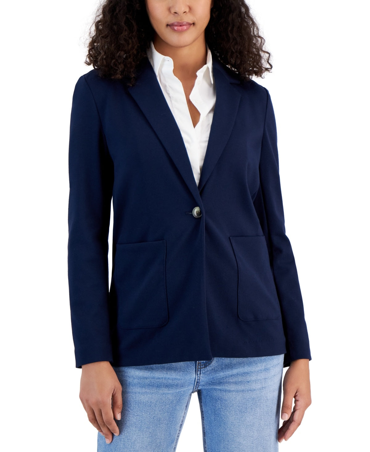 Women's Knit One-Button Blazer