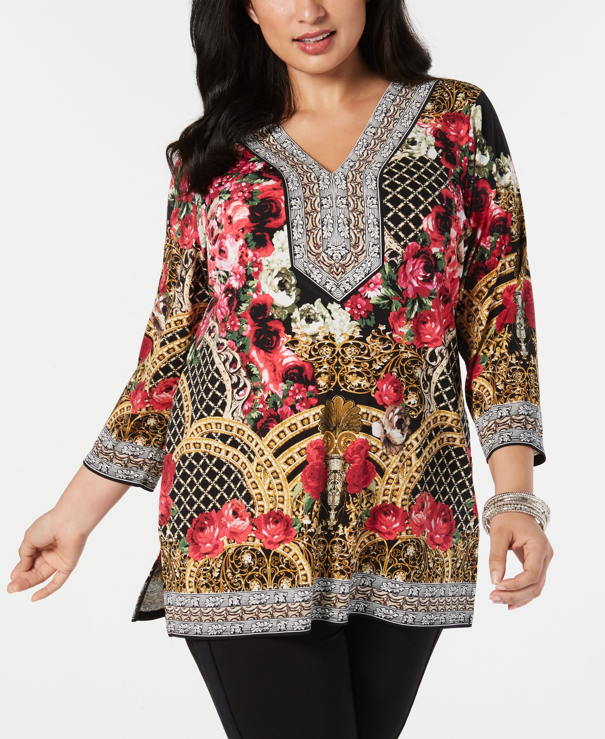 JM Collection Plus Size Embellished Tunic
