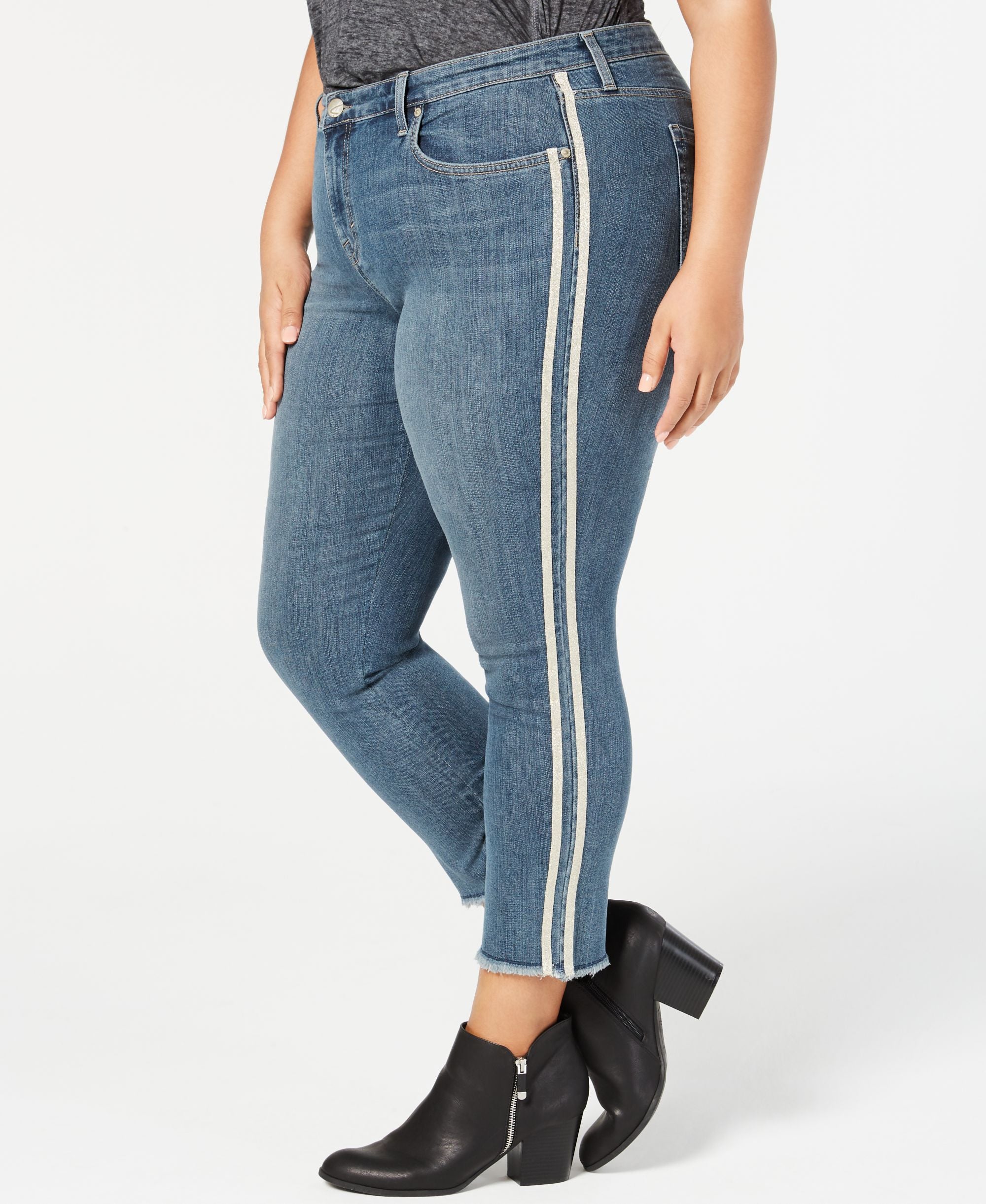 Style & Co Plus Size Racing Stripe Slim Fit Jeans
