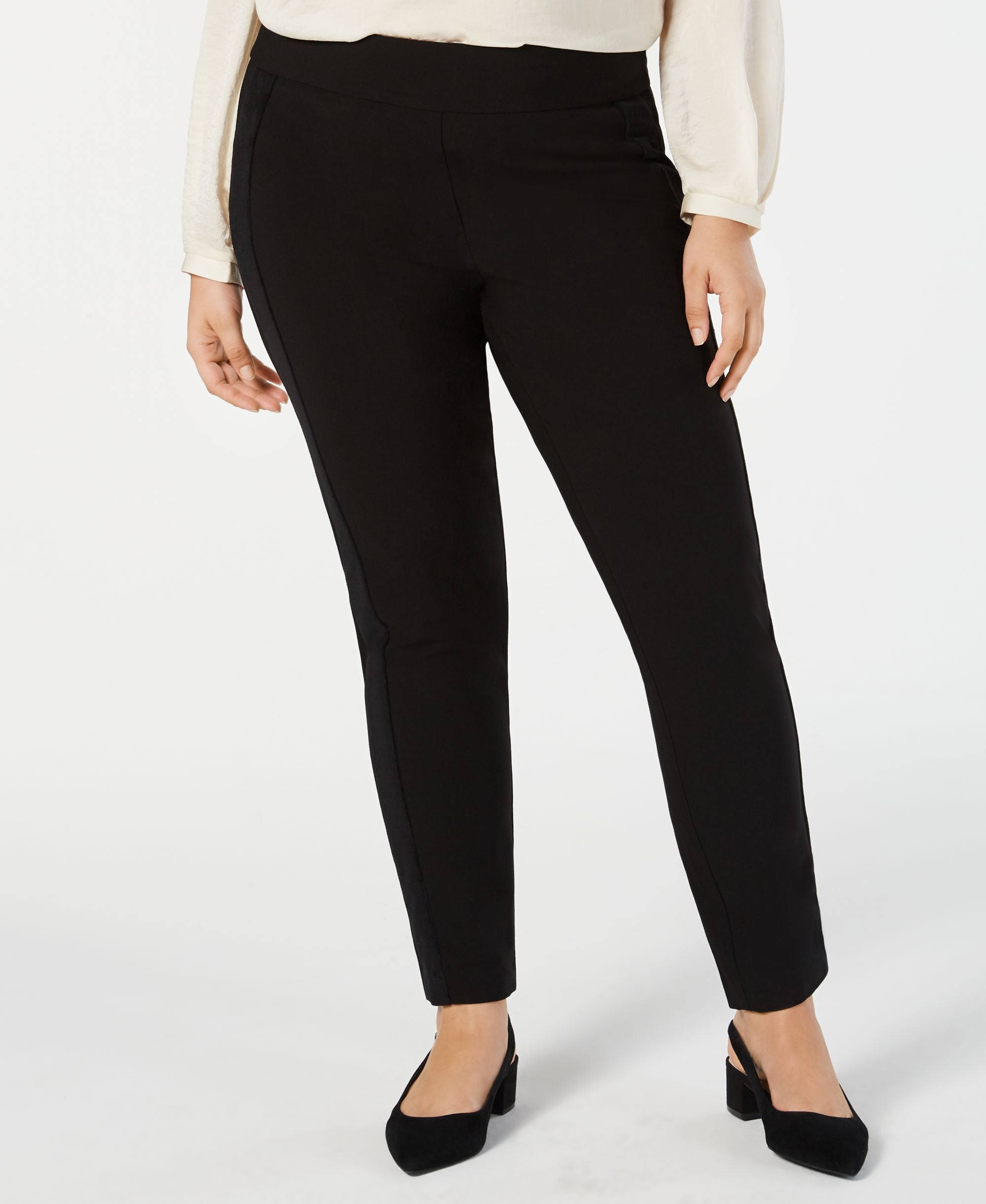 Alfani Plus Size Velvet Stripe Pull On Pants