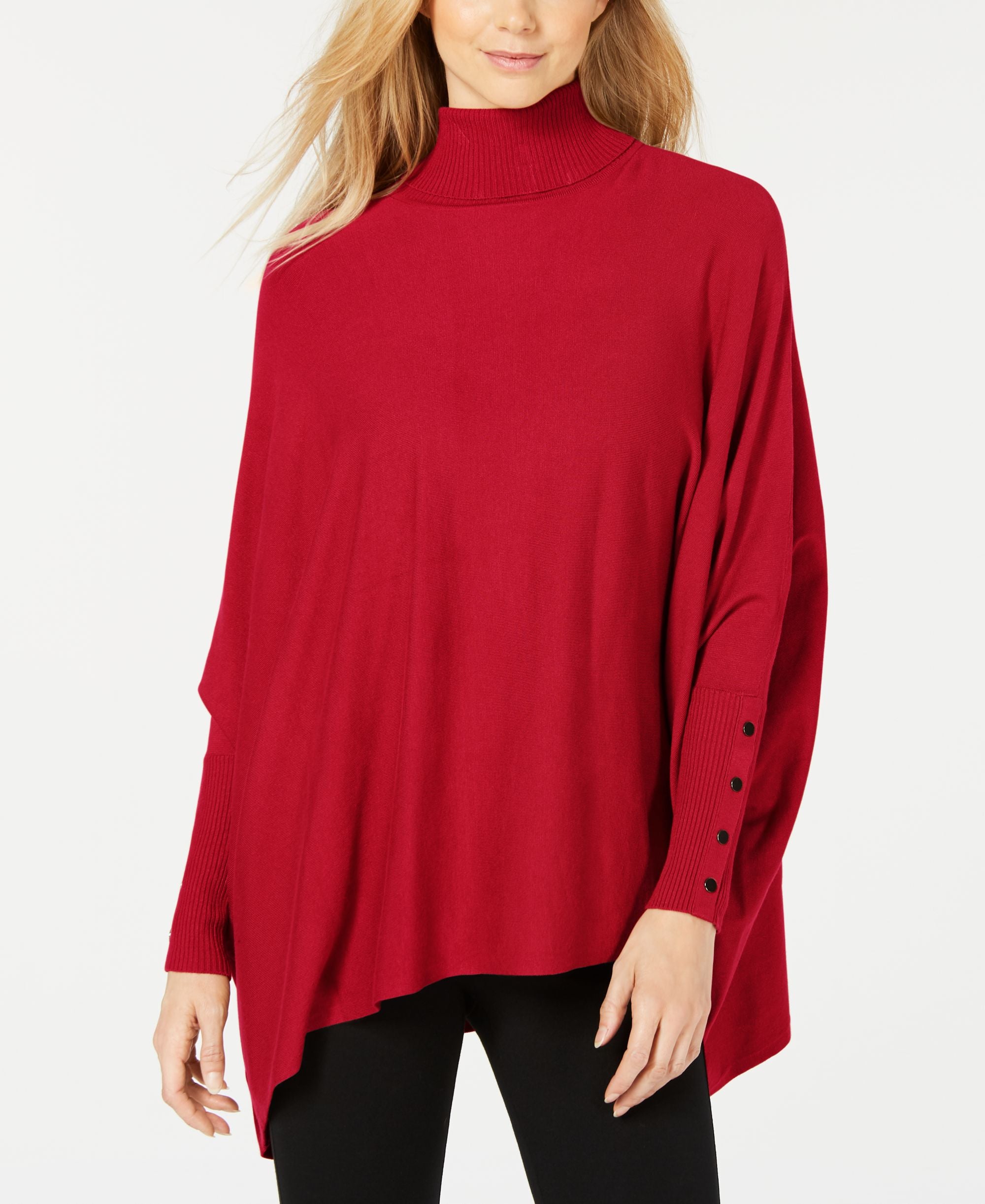 Women's Turtleneck Poncho Sweater