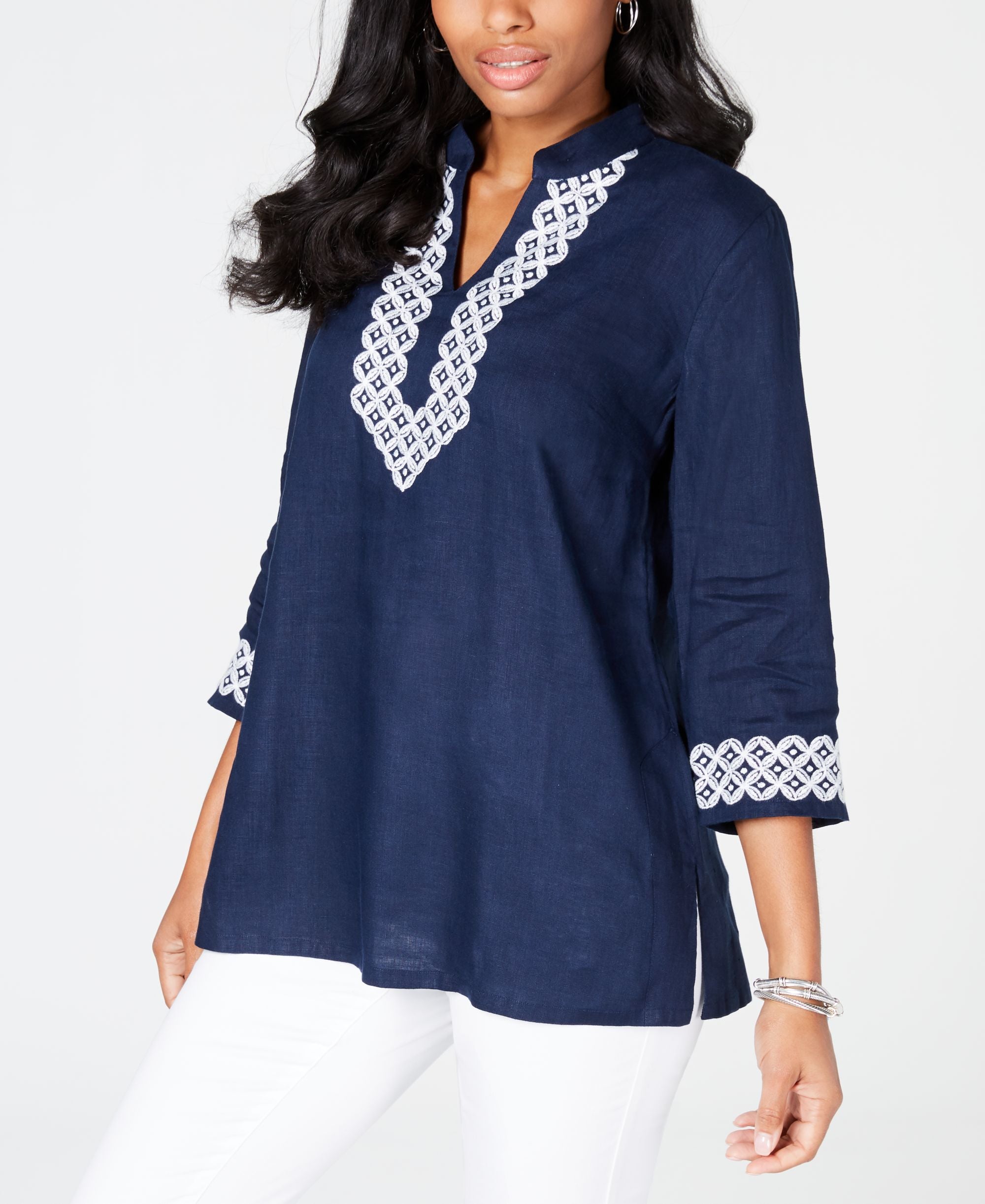 Charter Club Embroidered Tunic