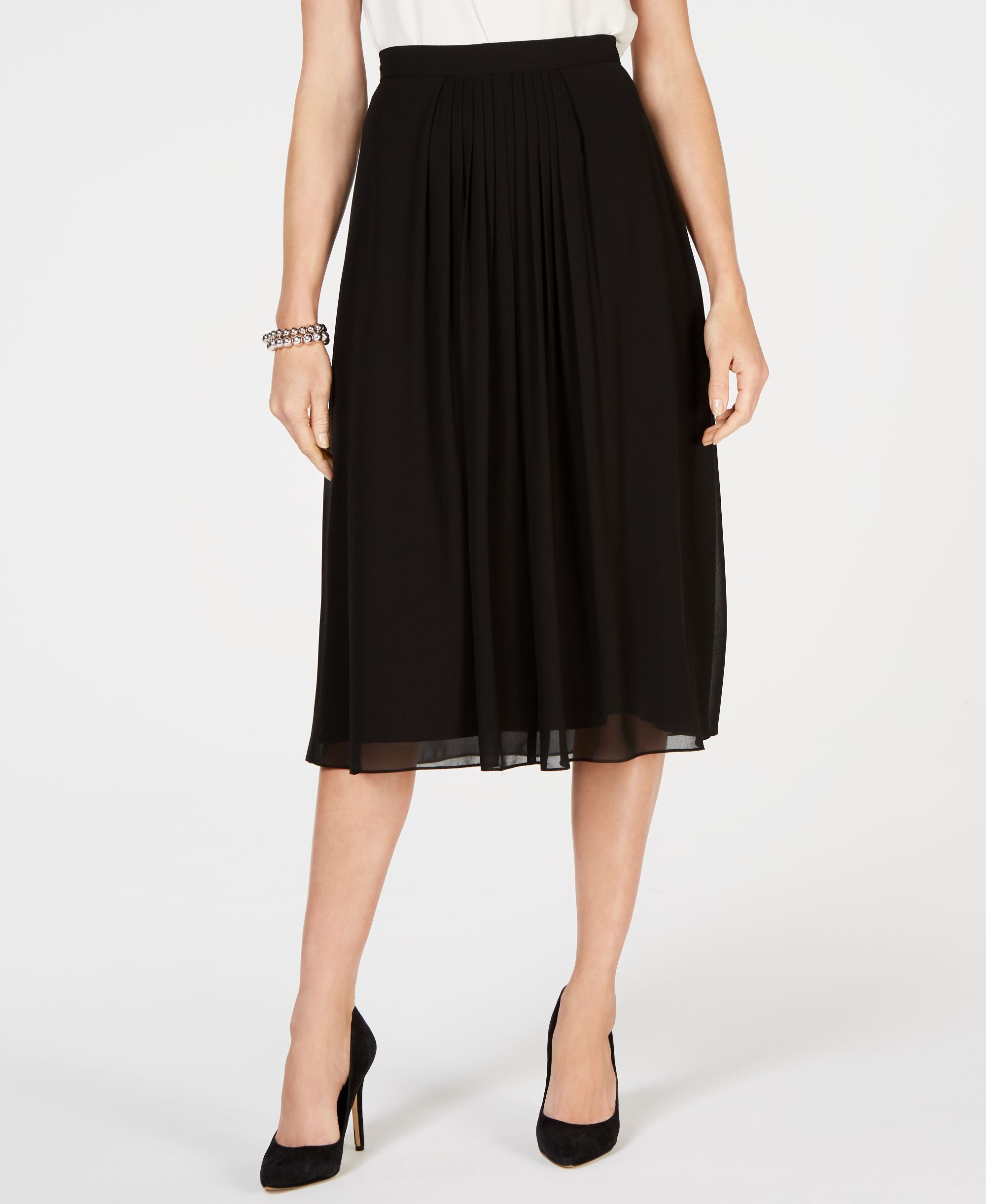 Anne Klein Pleated Midi Skirt