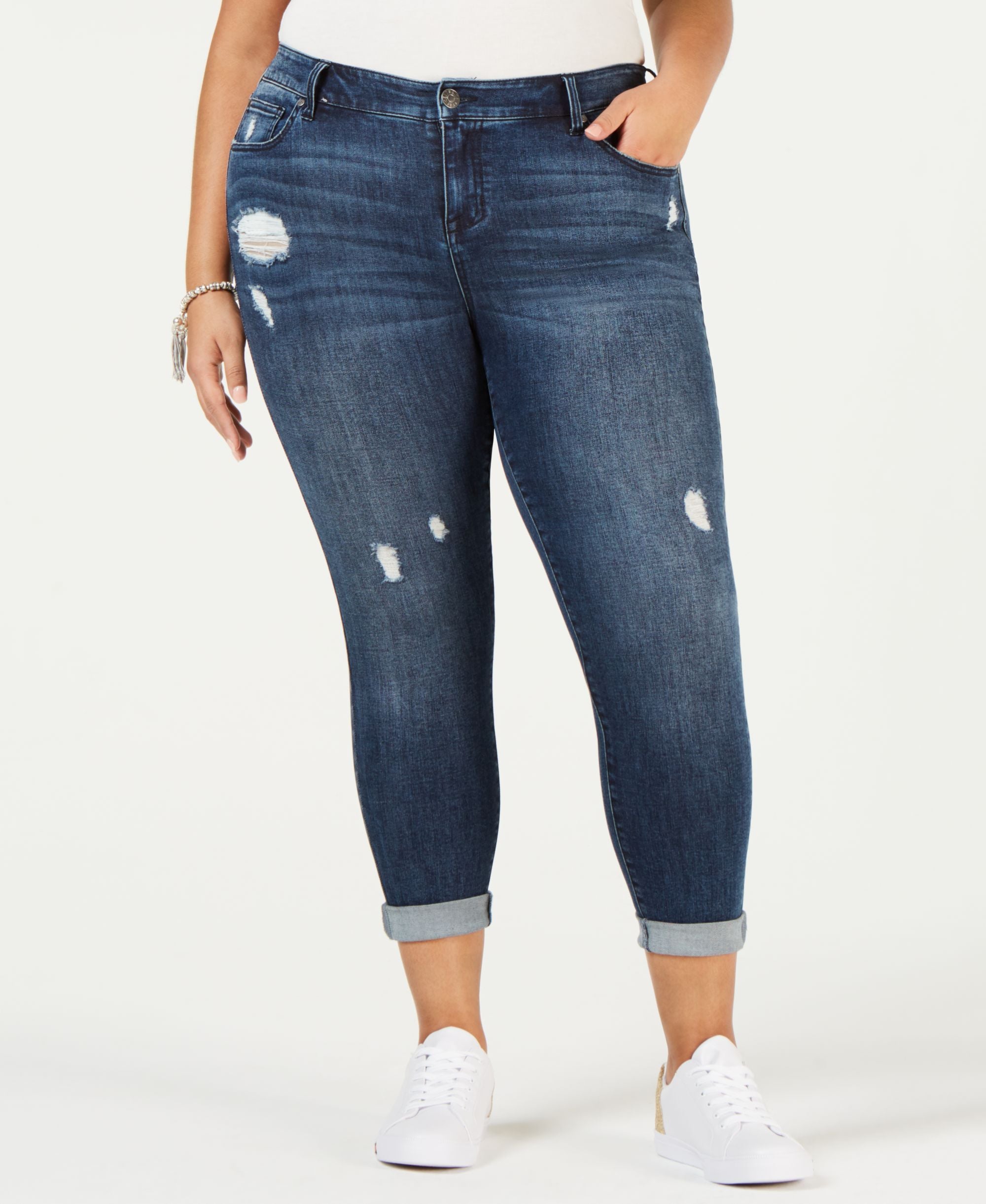 Celebrity Pink Plus Size Ripped Boyfriend Jeans