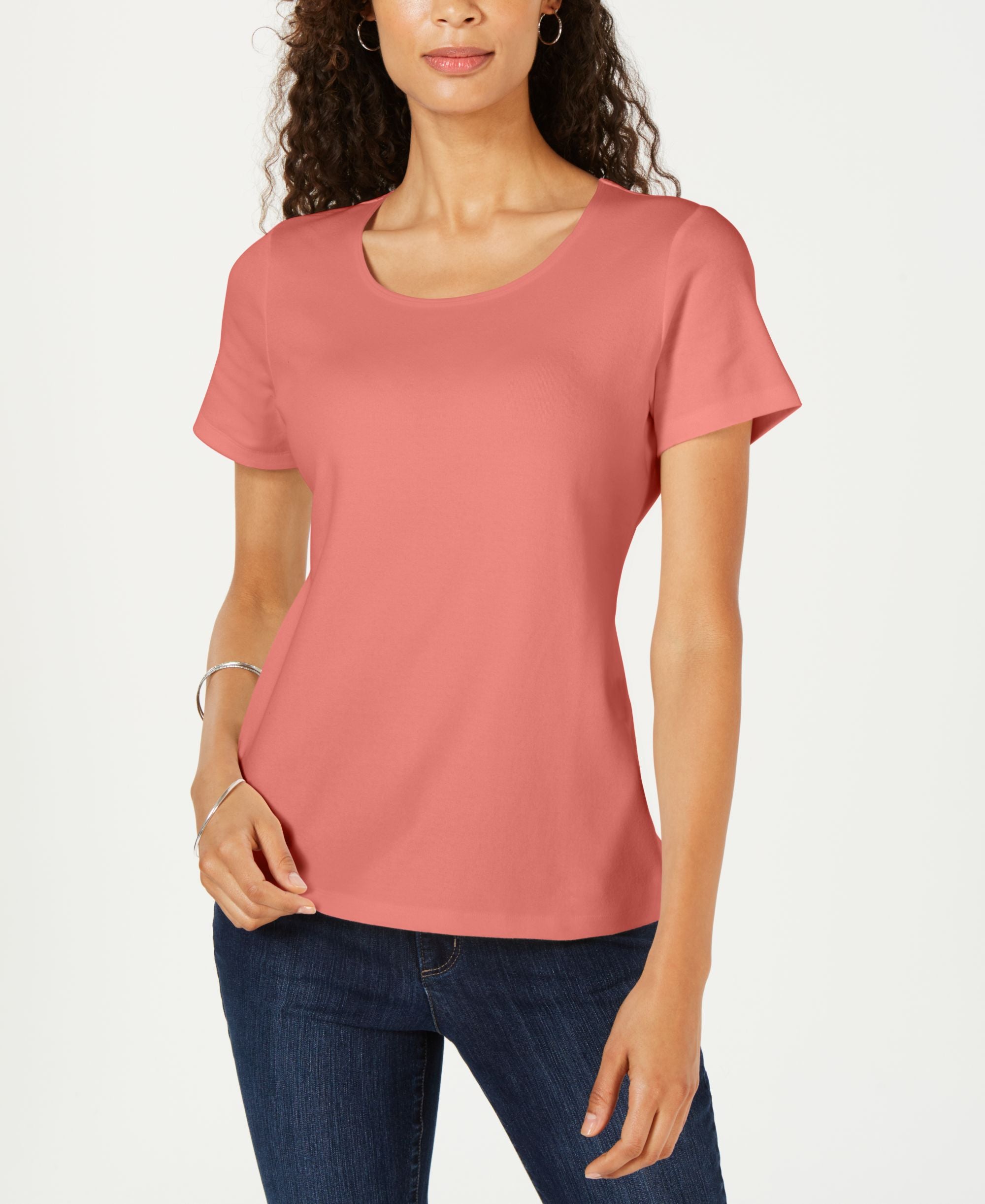 Short Sleeve Scoop Neck Top