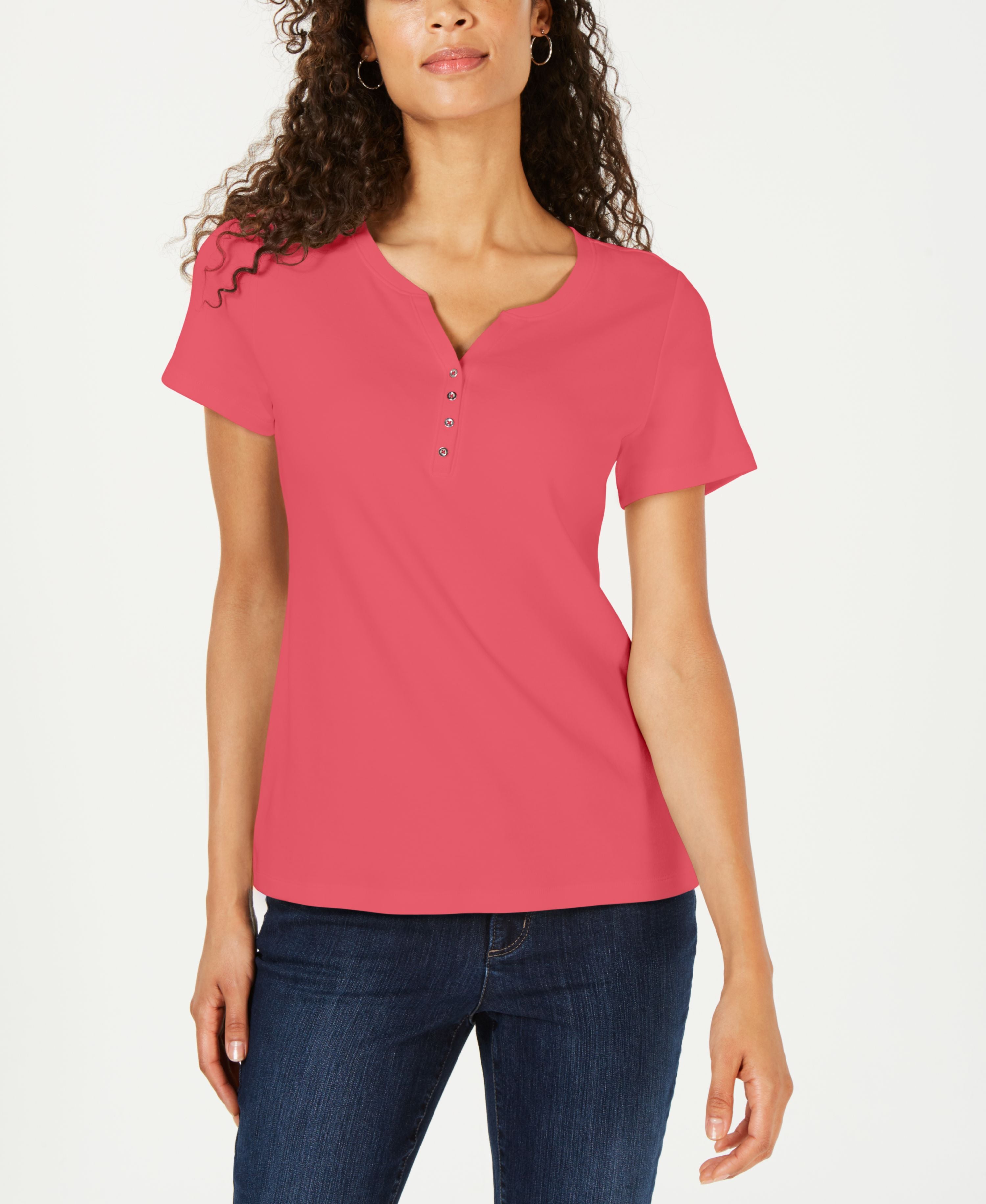 Short Sleeve Henley Top