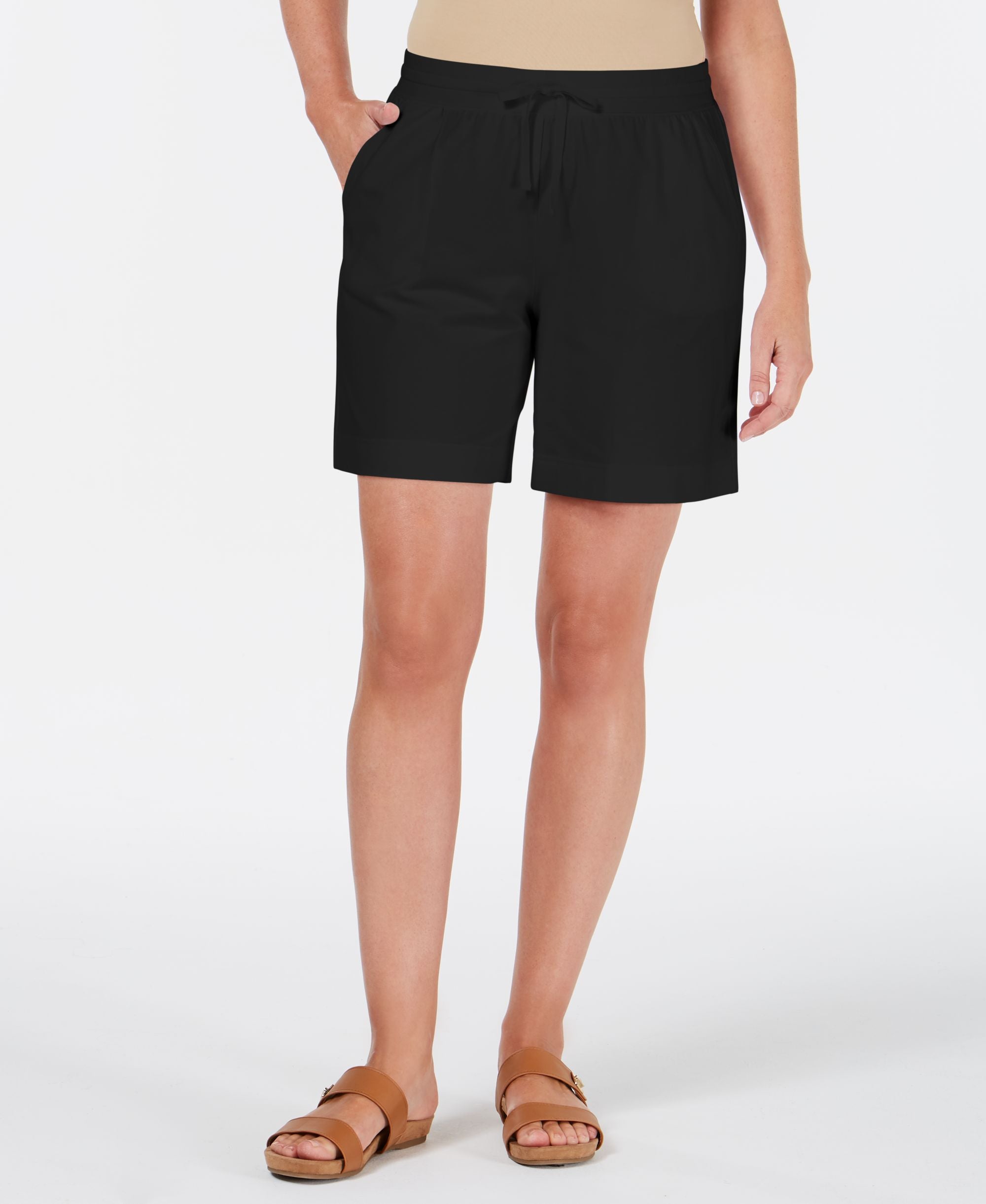 Karen Scott Knit Drawstring Shorts