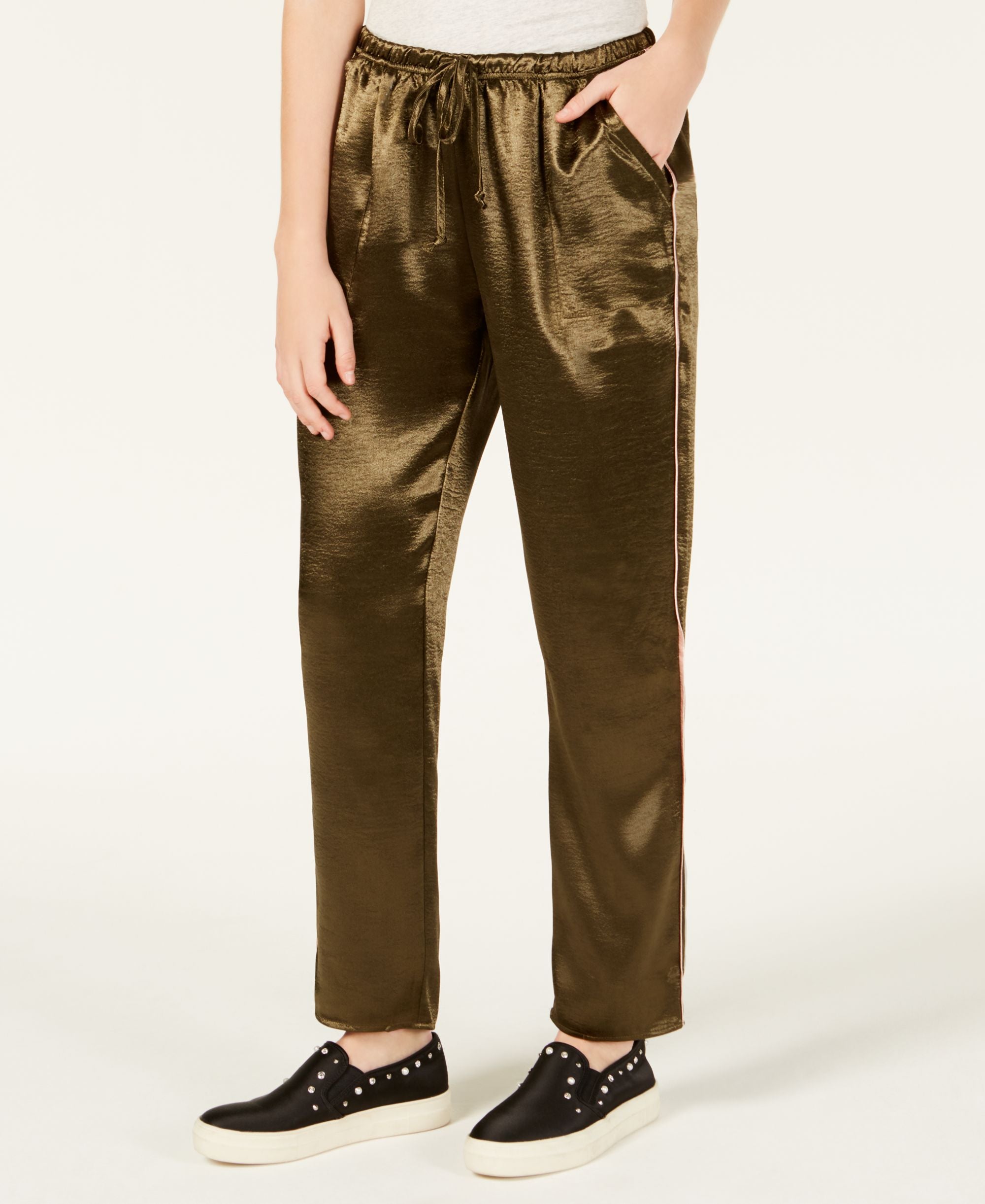 Material Girl Juniors Satin Varsity Stripe Pants