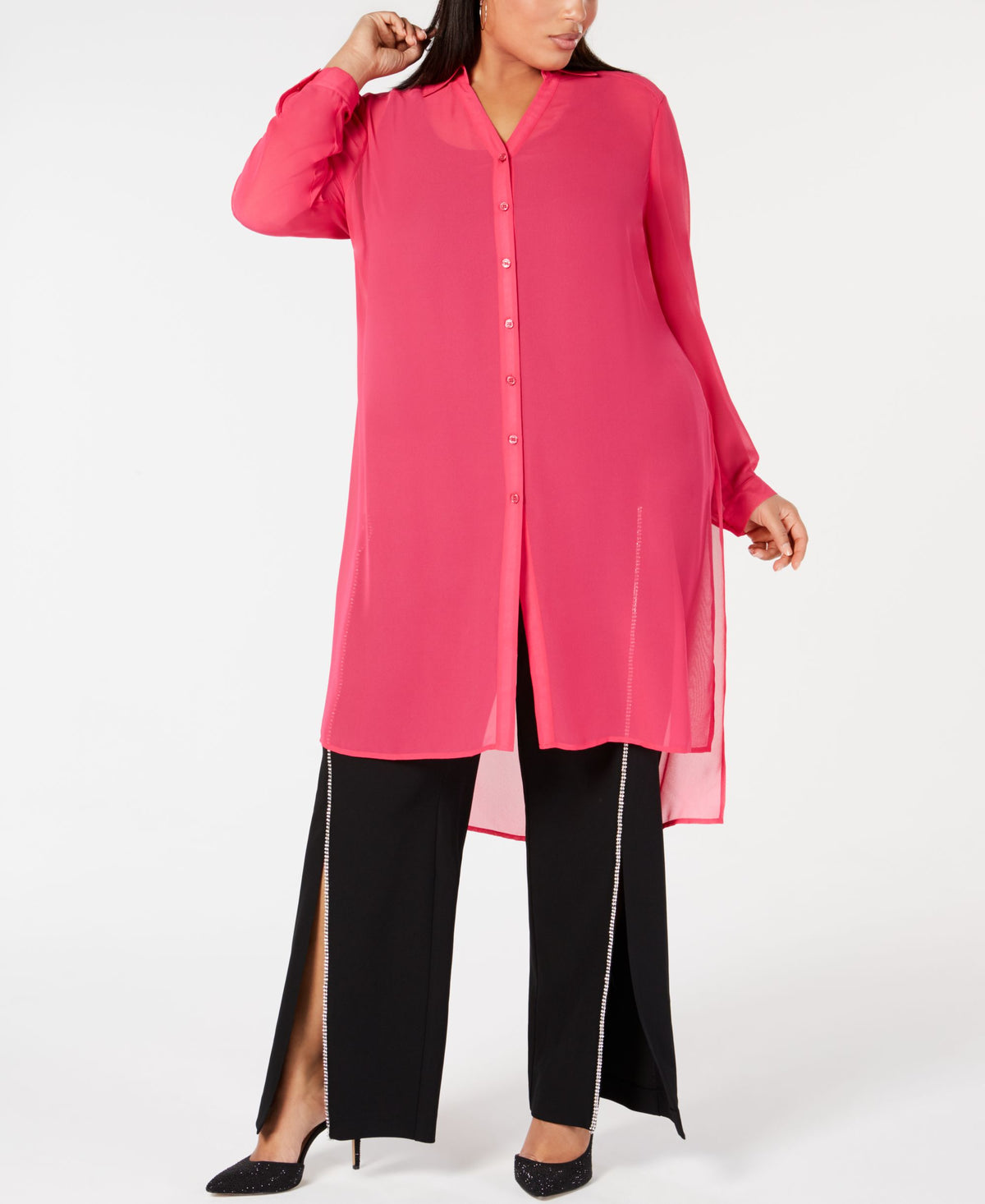 INC Plus Size Button-Front Tunic