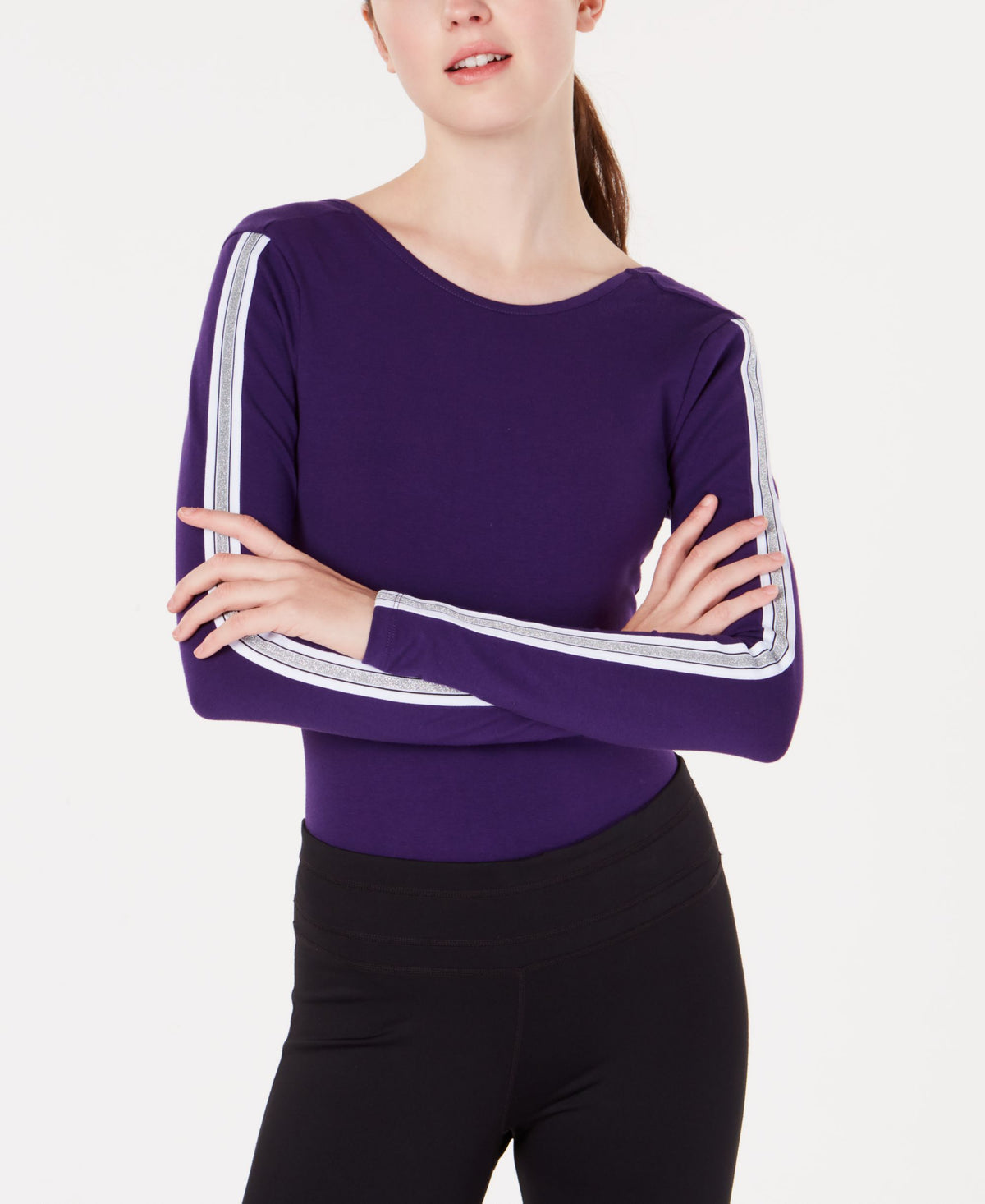 Active Juniors' Sporty Striped Bodysuit