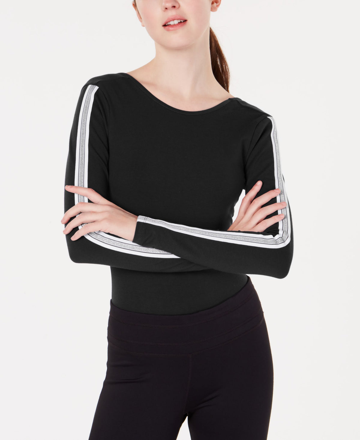 Active Juniors' Sporty Striped Bodysuit