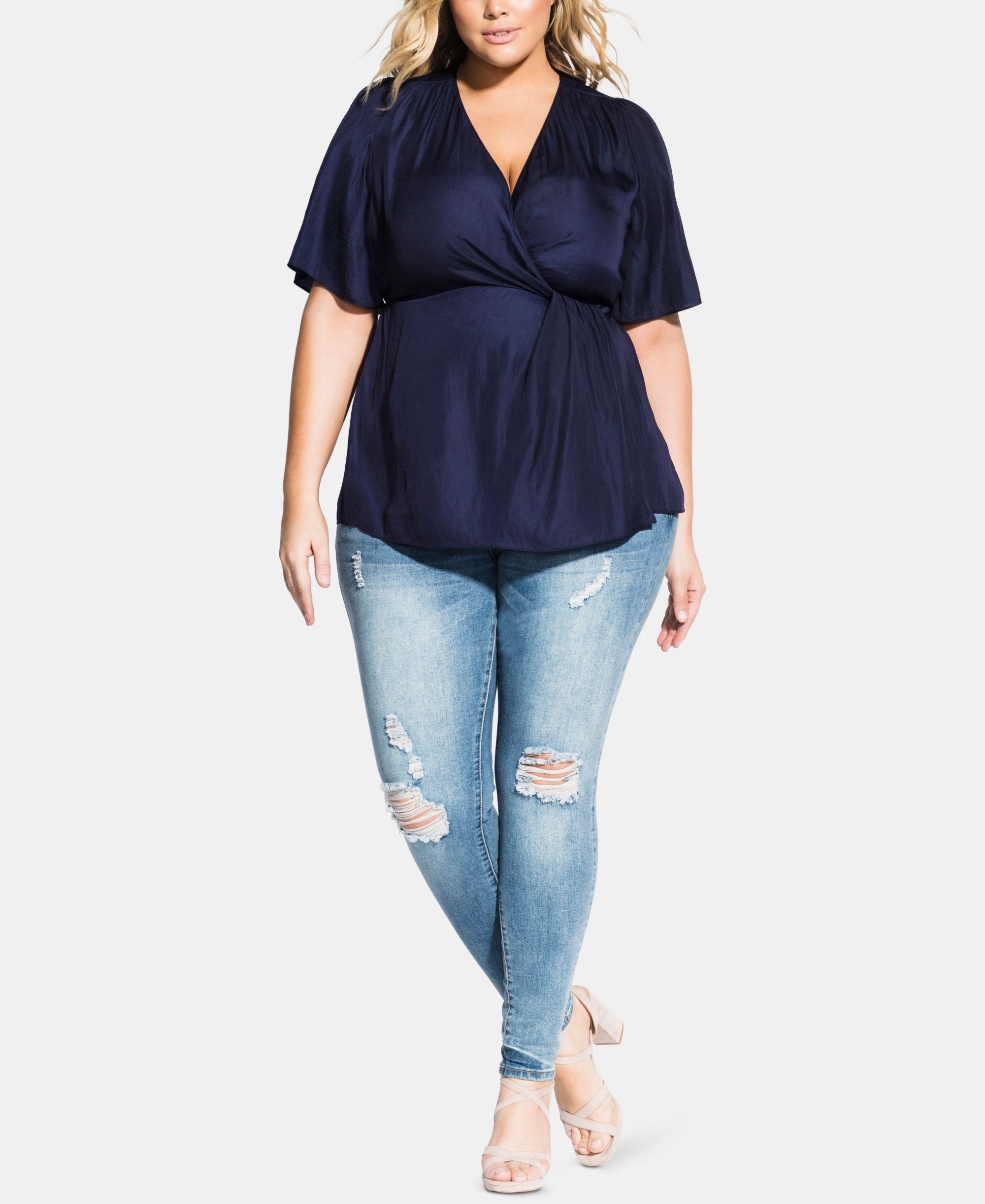 City Chic Trendy Plus Size Twist Front Top