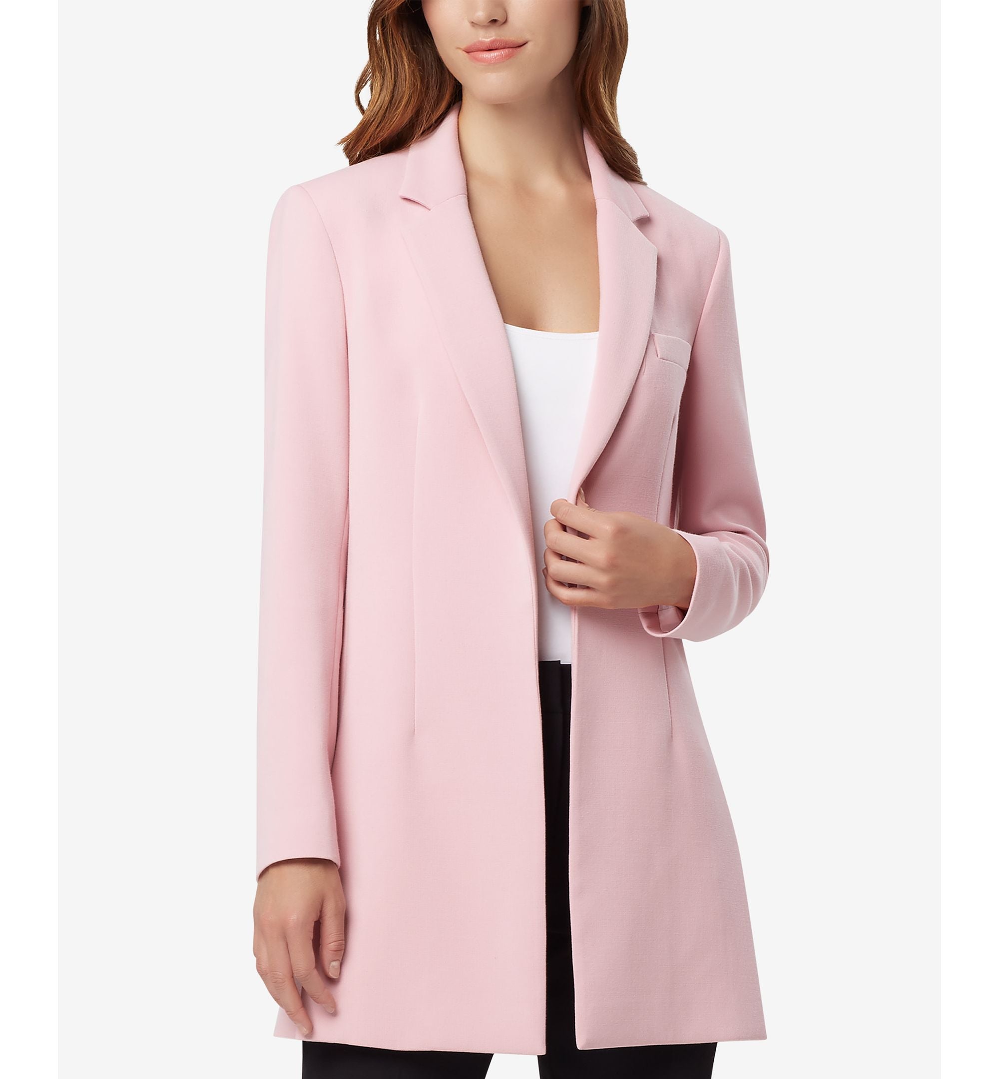 Tahari Petite Asl Notched Collar Kiss Front Jacket