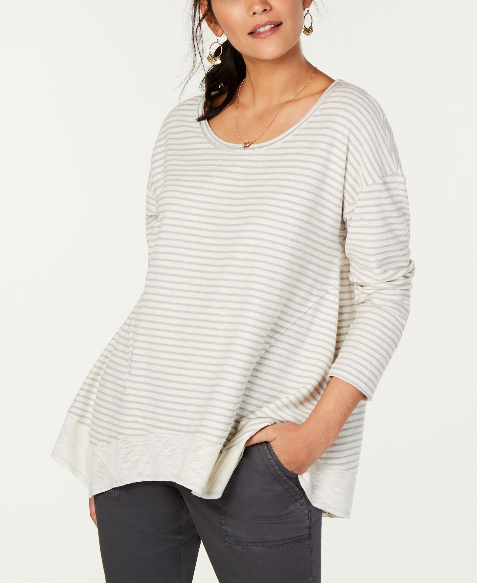 Style & Co Striped Scoop Neck Top