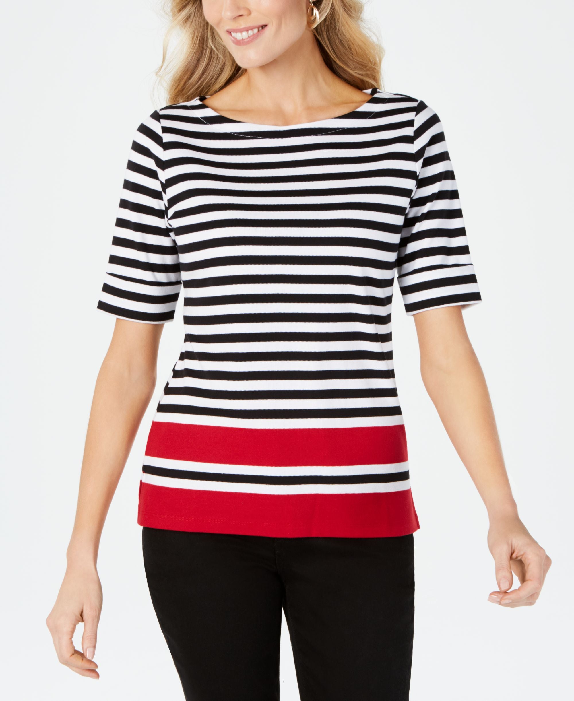 Karen Scott Dahlia Striped Top