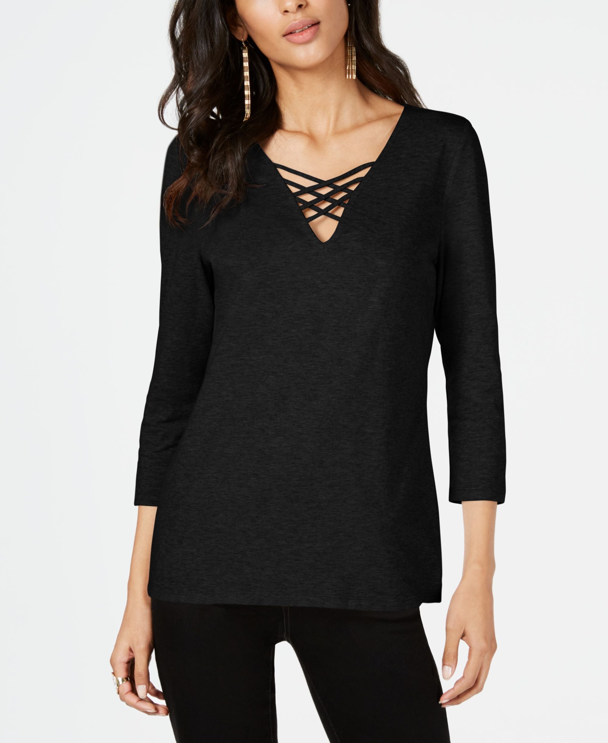 Crisscross V Neck Top
