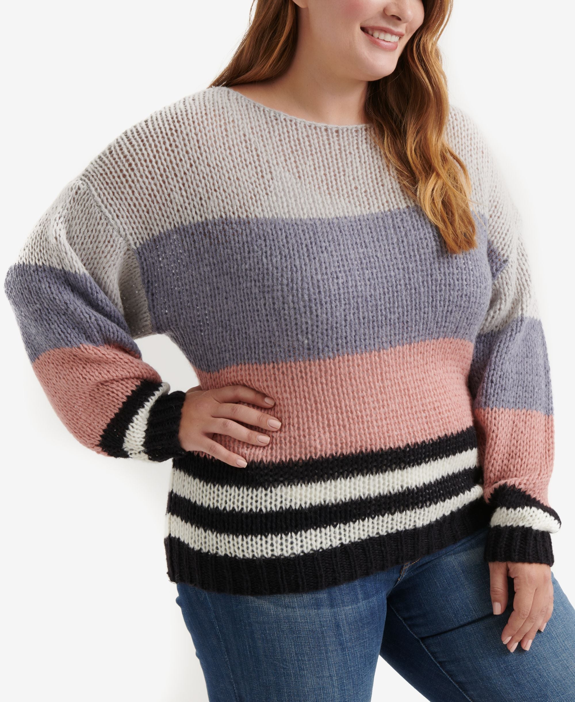 Lucky Brand Plus Size Striped Sweater