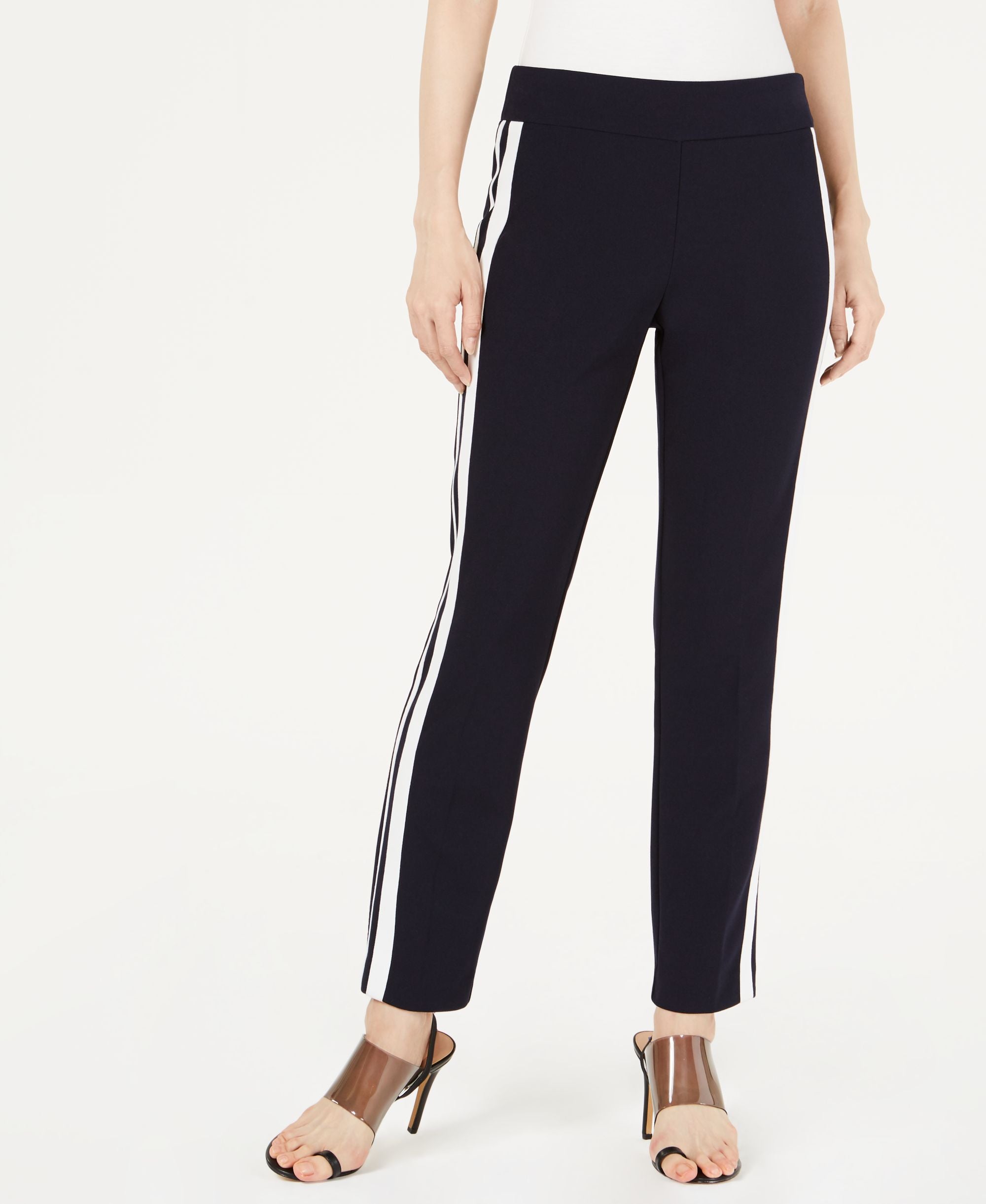 Bar III Varsity Stripe Straight Leg Pants