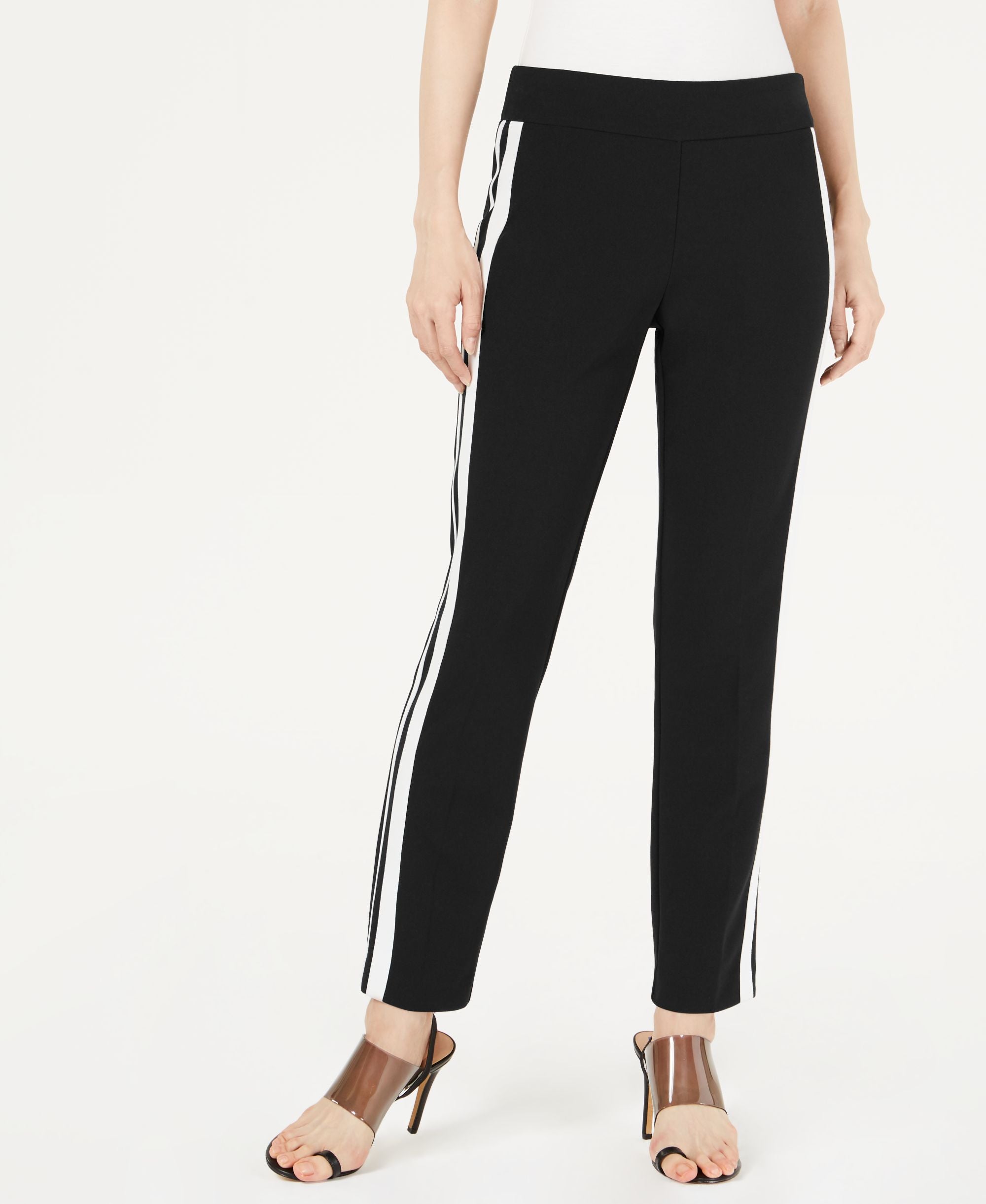 Bar III Varsity Stripe Straight Leg Pants