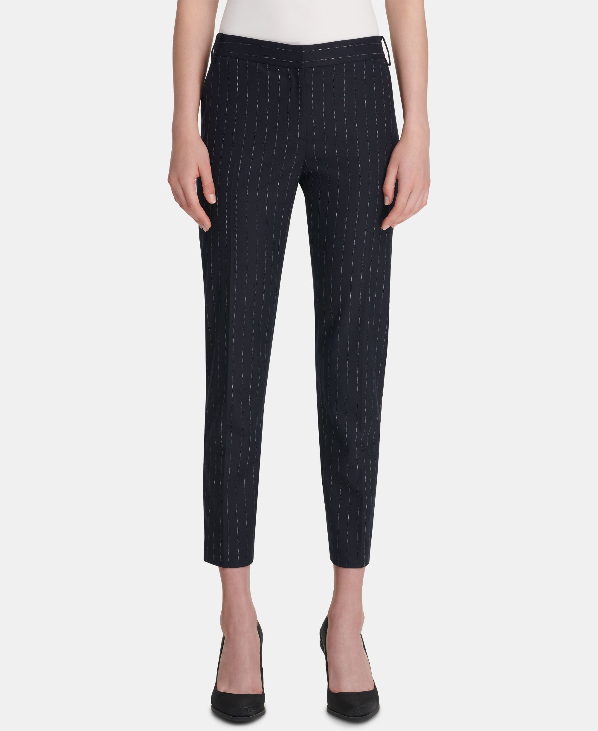 DKNY Pinstriped Skinny Ankle Pants