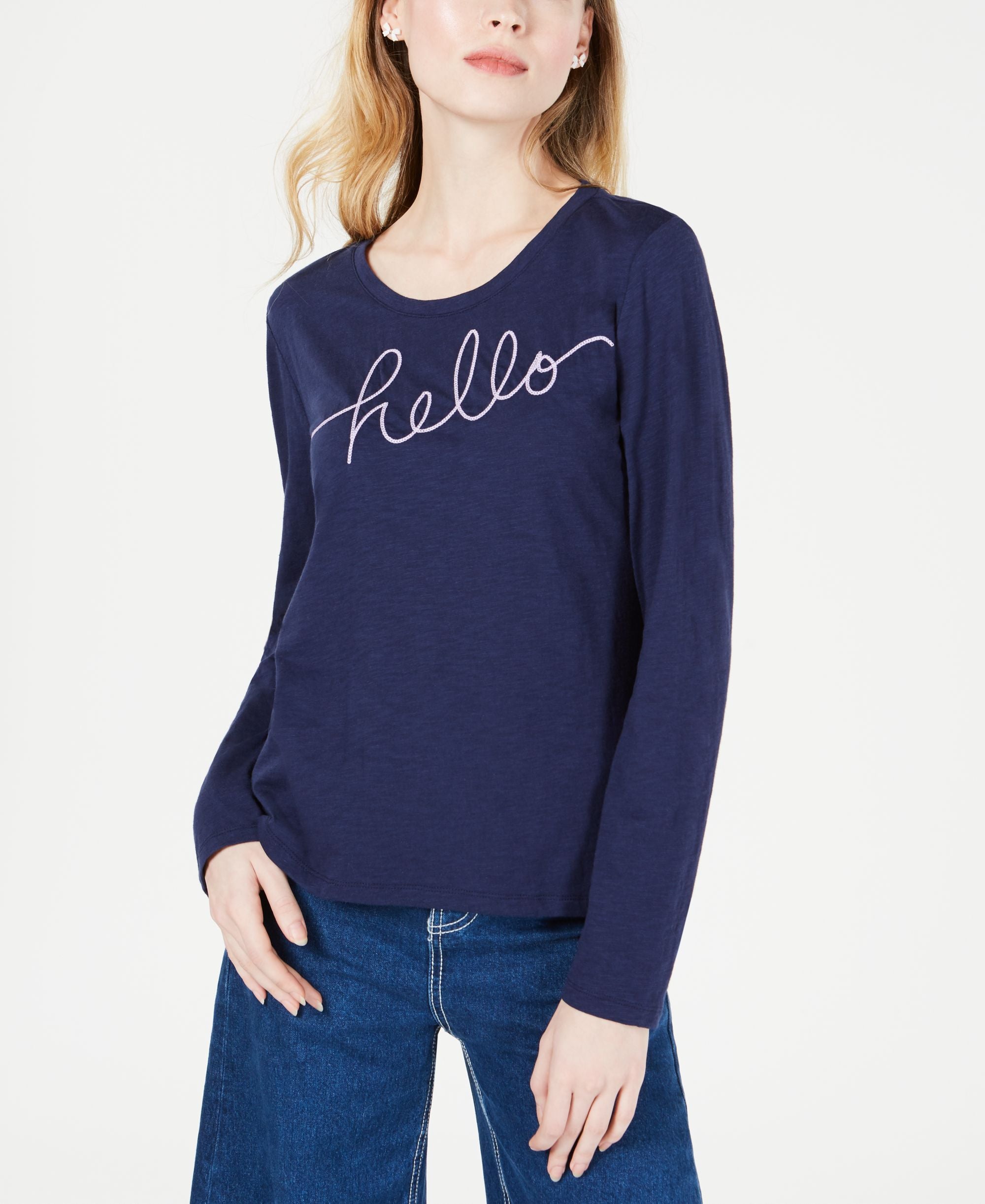 Hello-Goodbye Graphic Top