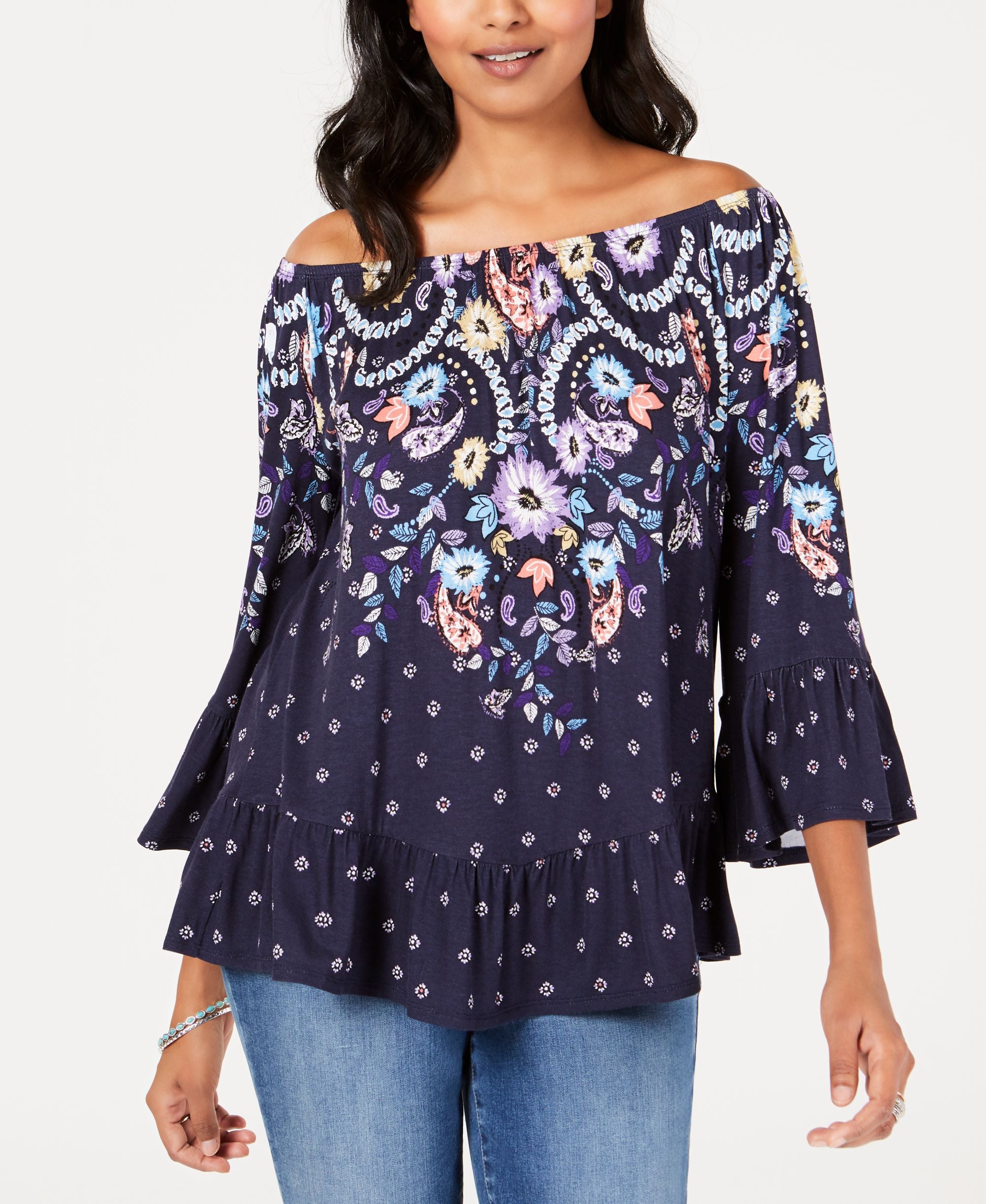Printed Off-The-Shoulder Top