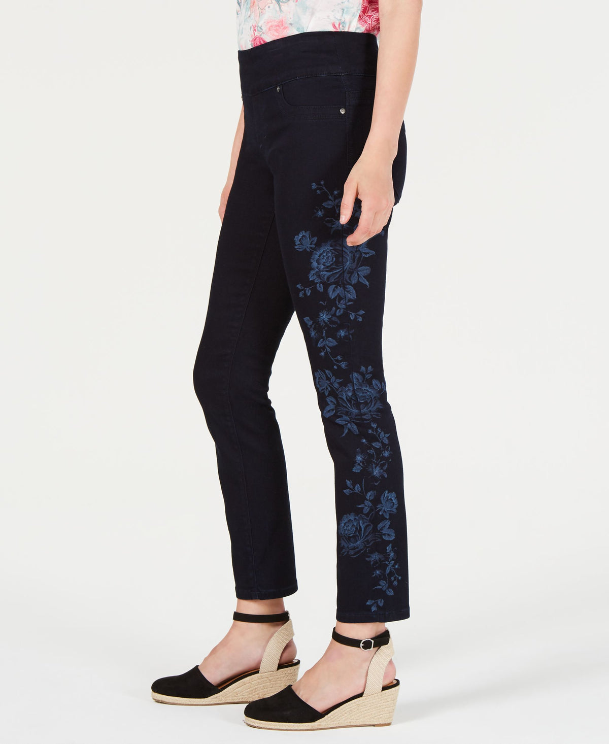 Floral-Print Skinny Jeans
