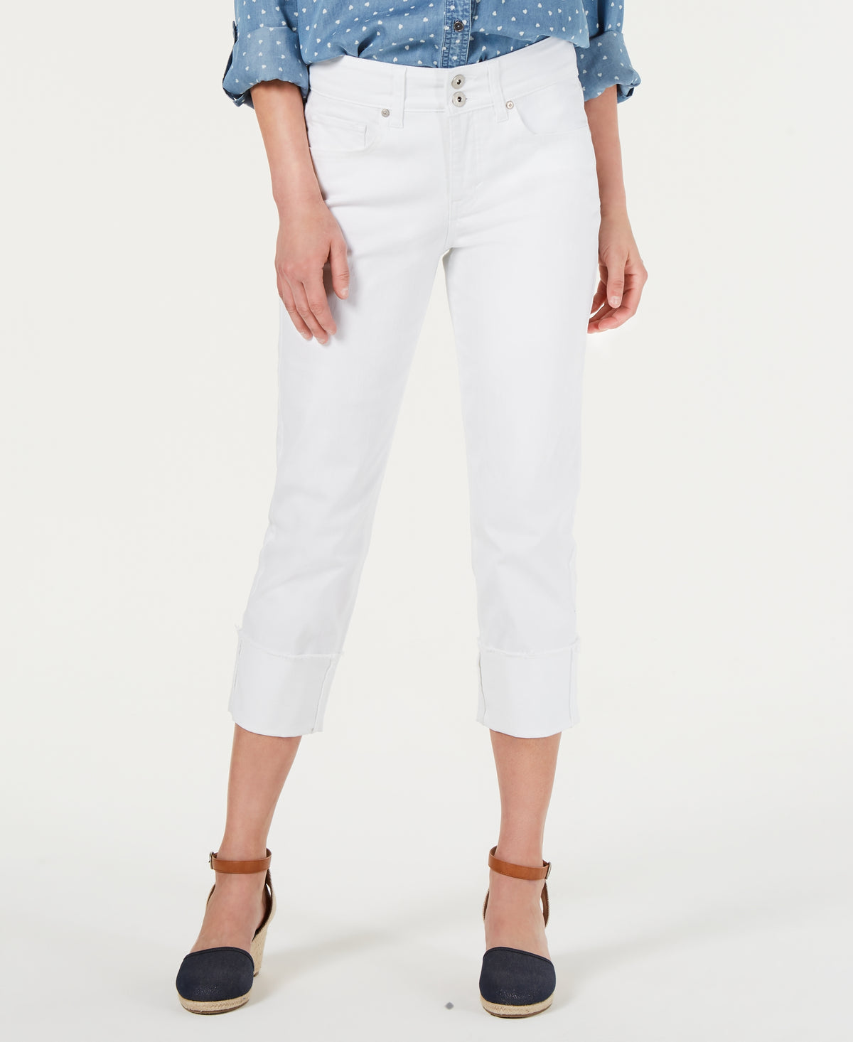 High Cuffed Capri Jeans