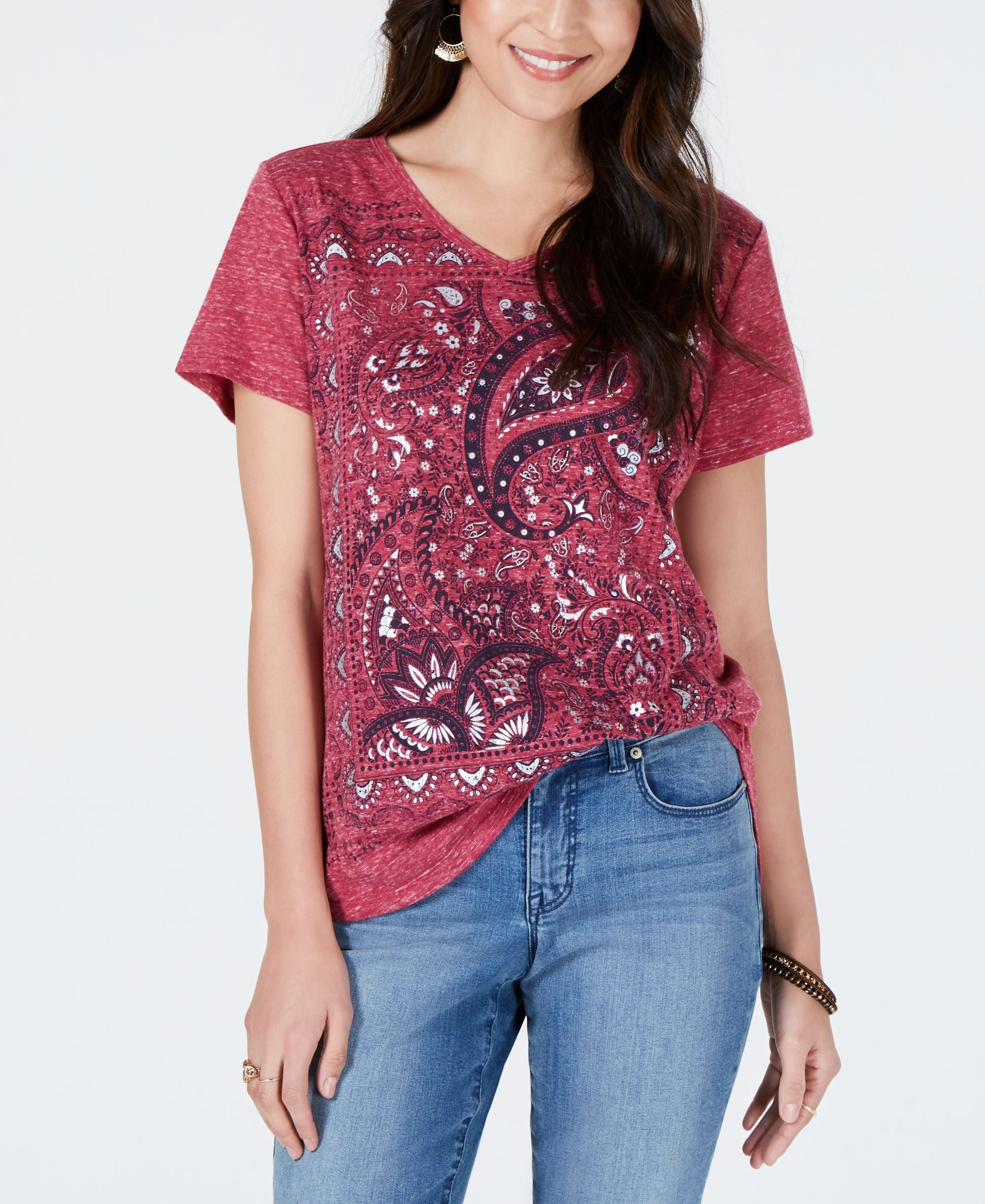 Style & Co Paisley Print T-Shirt