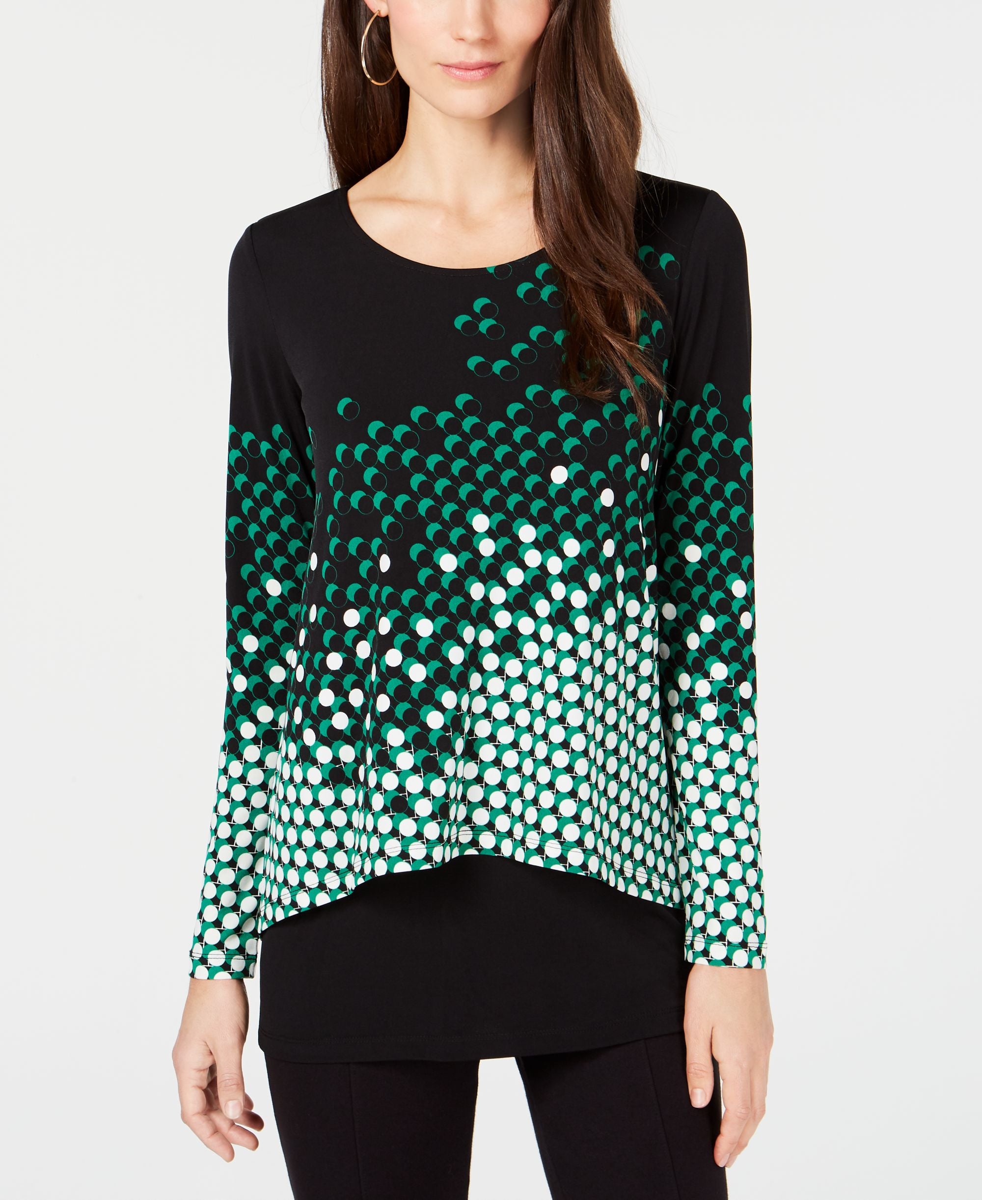 Alfani Petite Geometric Print Popover Top