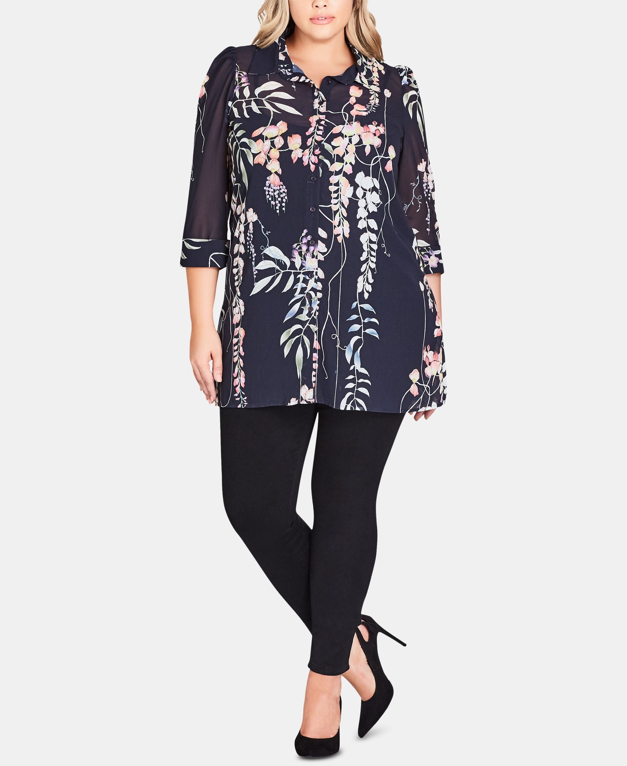 City Chic Trendy Plus Size Floral Tunic