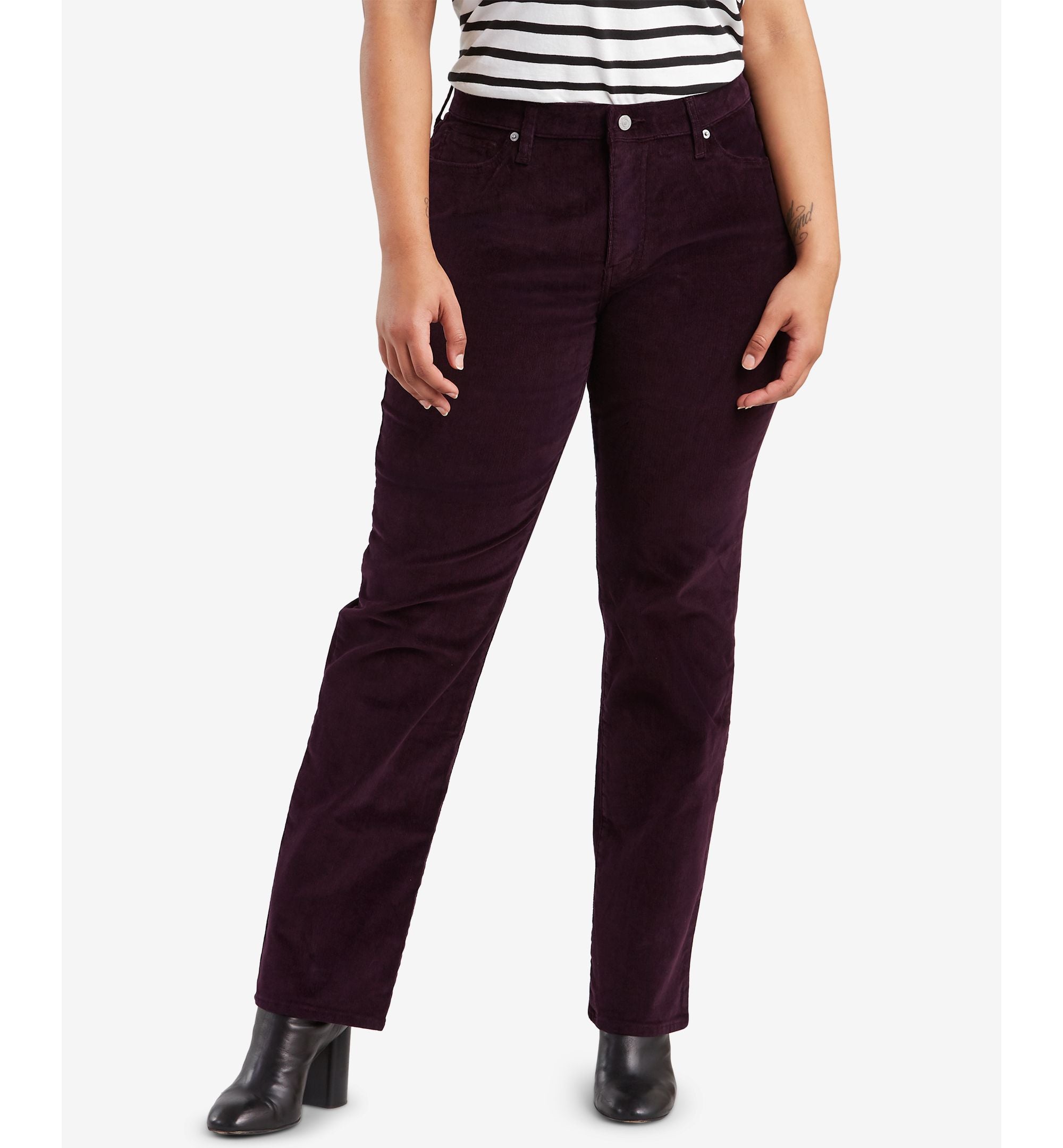 Levis Plus Size 414 Distressed Straight Jeans