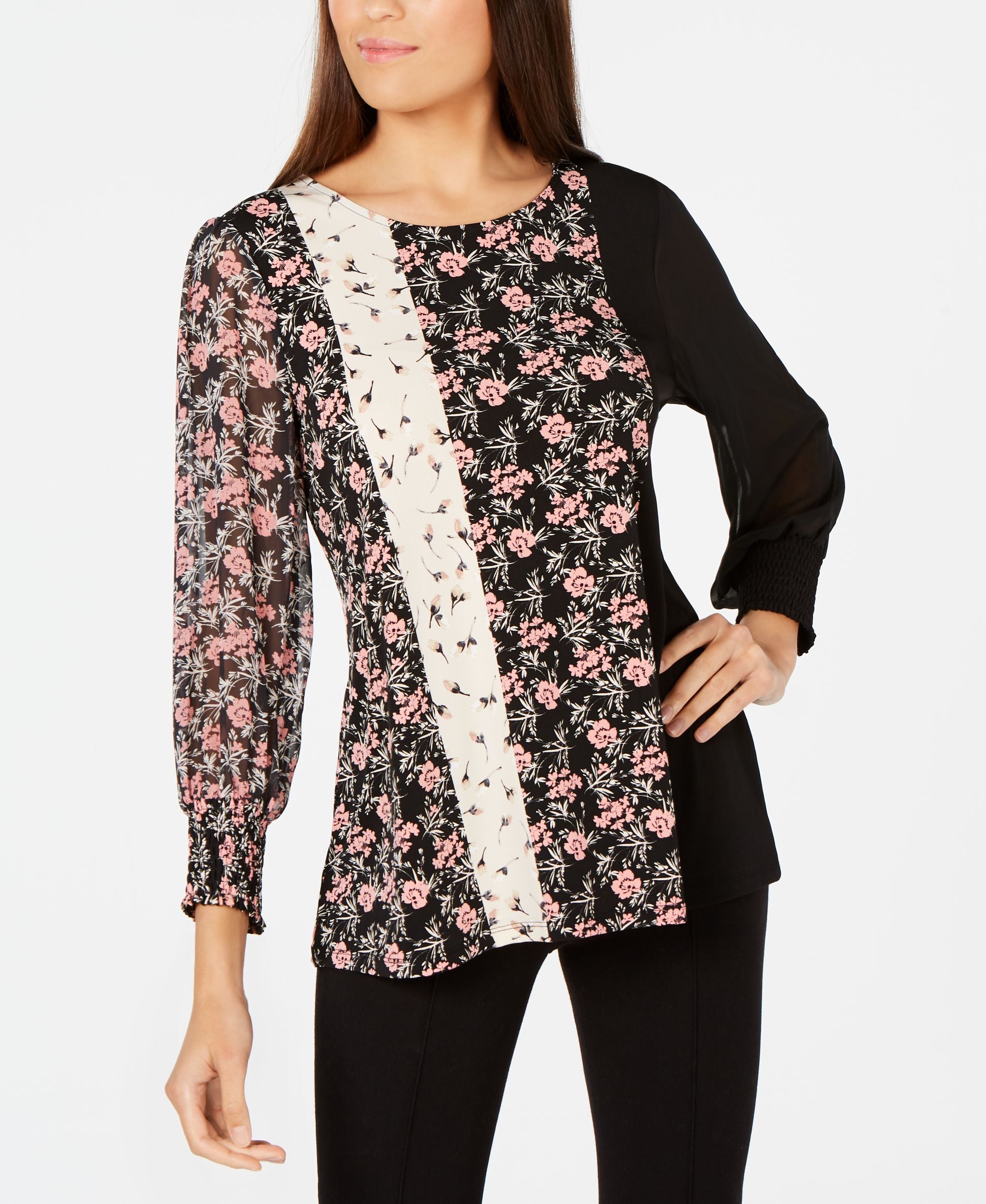 Alfani Petite Mixed Print Tunic